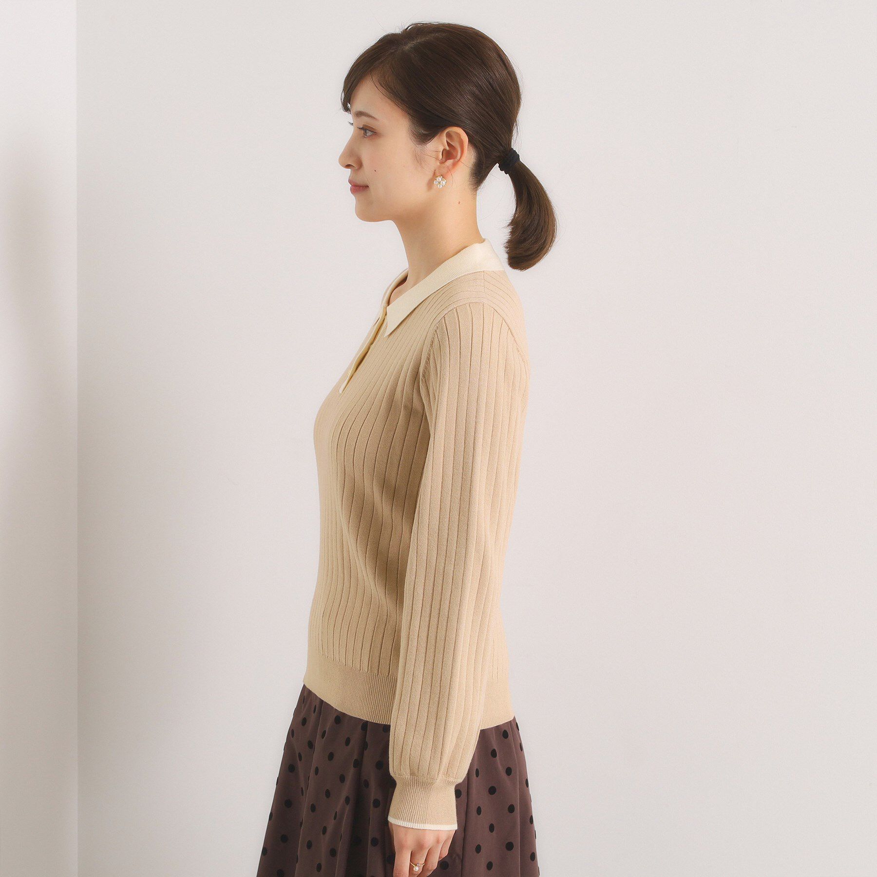 ITS&rsquo;DEMO「【手洗い可】配色ポロ襟リブニット」|ニット・セーター|