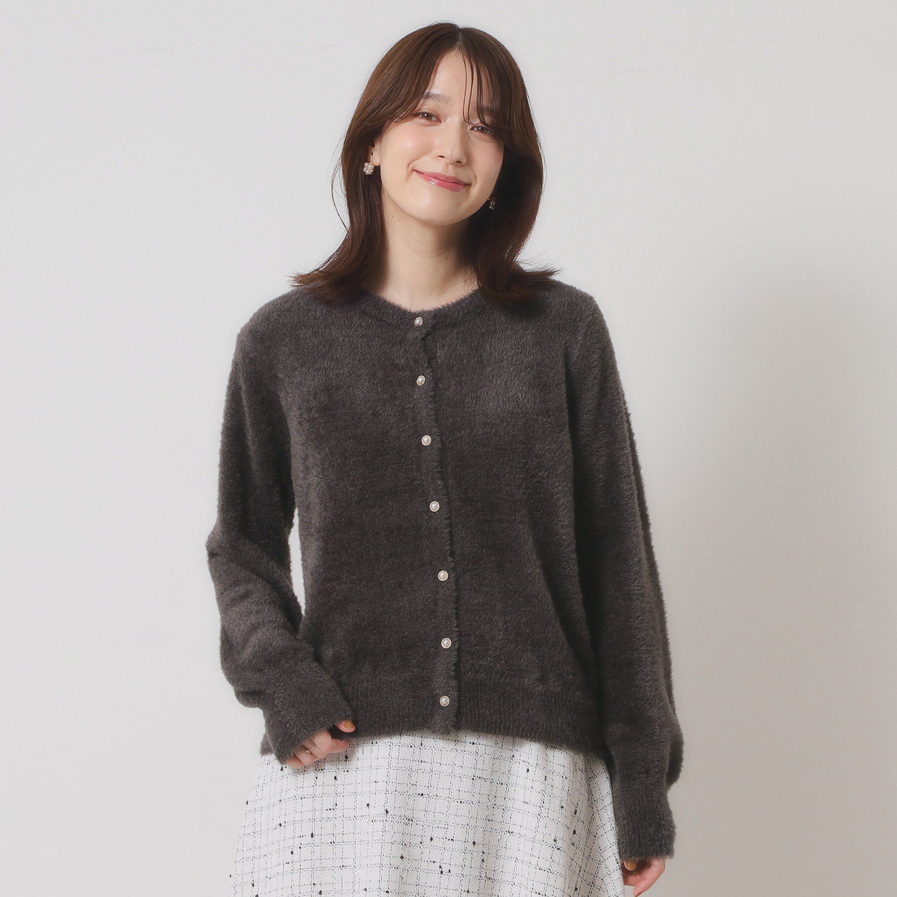 ITS&rsquo;DEMO「【手洗い可】フェザーヤーンクルーカーディガン」|カーディガン|
