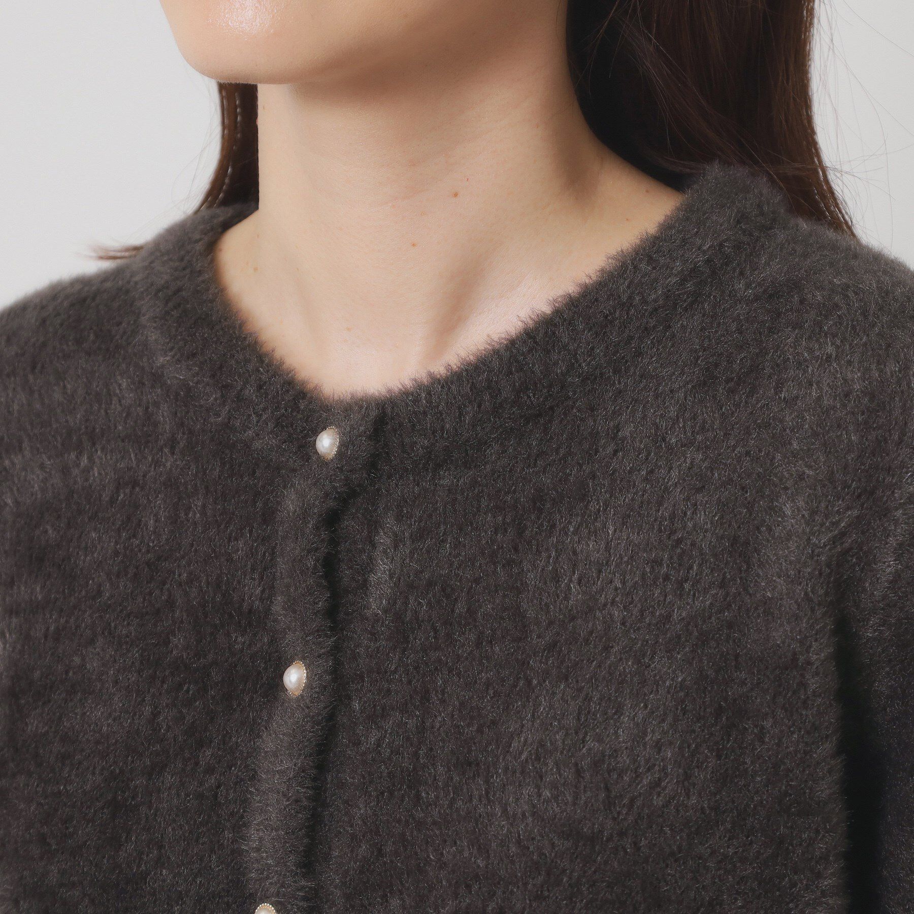 ITS&rsquo;DEMO「【手洗い可】フェザーヤーンクルーカーディガン」|カーディガン|