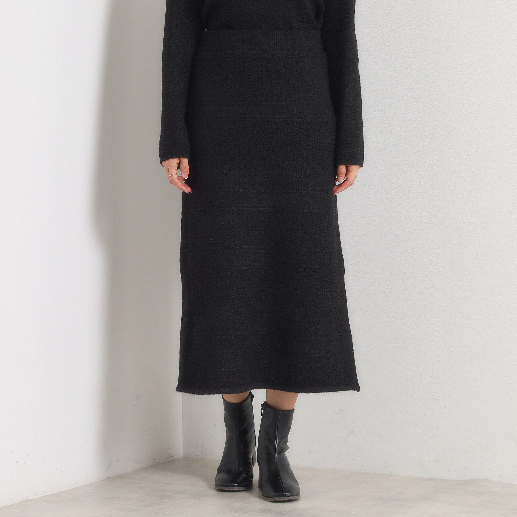 ITS&rsquo;DEMO「【手洗い可／セットアップ可】柄編みニットスカート」|スカート|