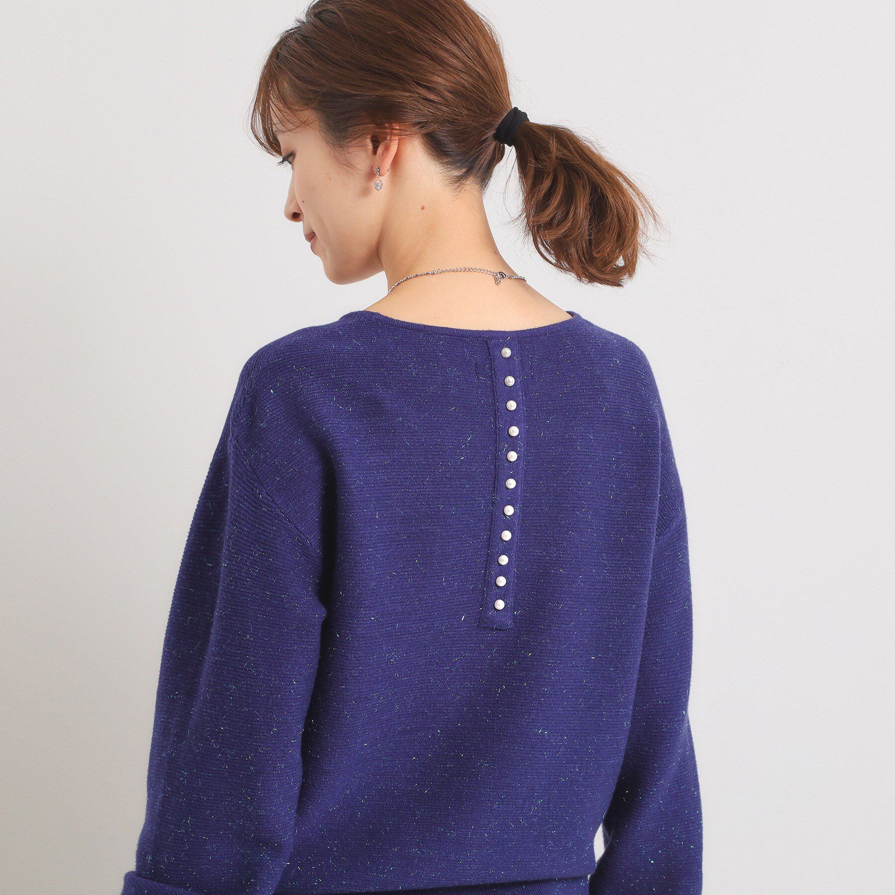 ITS&rsquo;DEMO「【手洗い可】バックパール調ラメニット」|ニット・セーター|