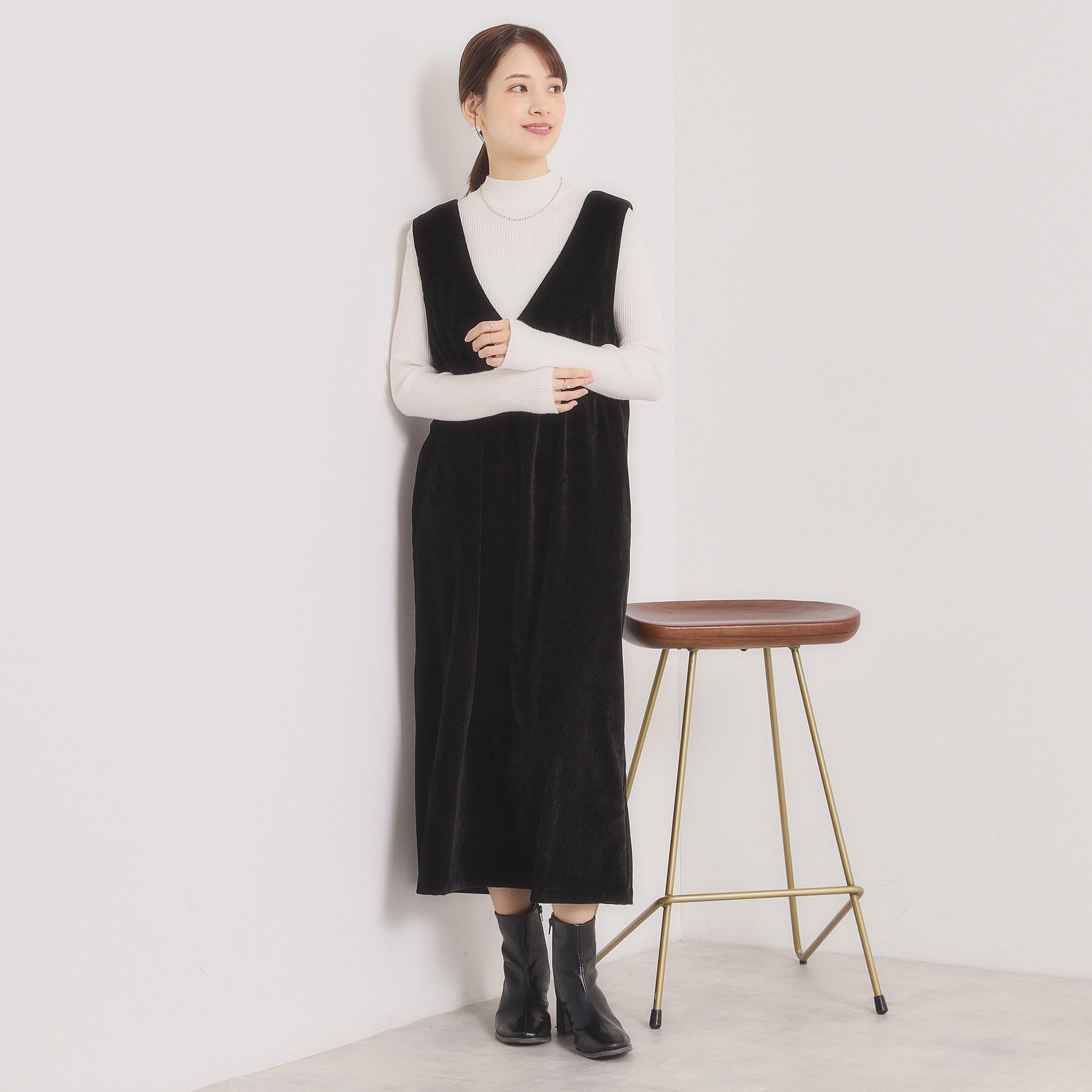 ITS&rsquo;DEMO「【手洗い可】ベロアジャンスカ」|ワンピース|