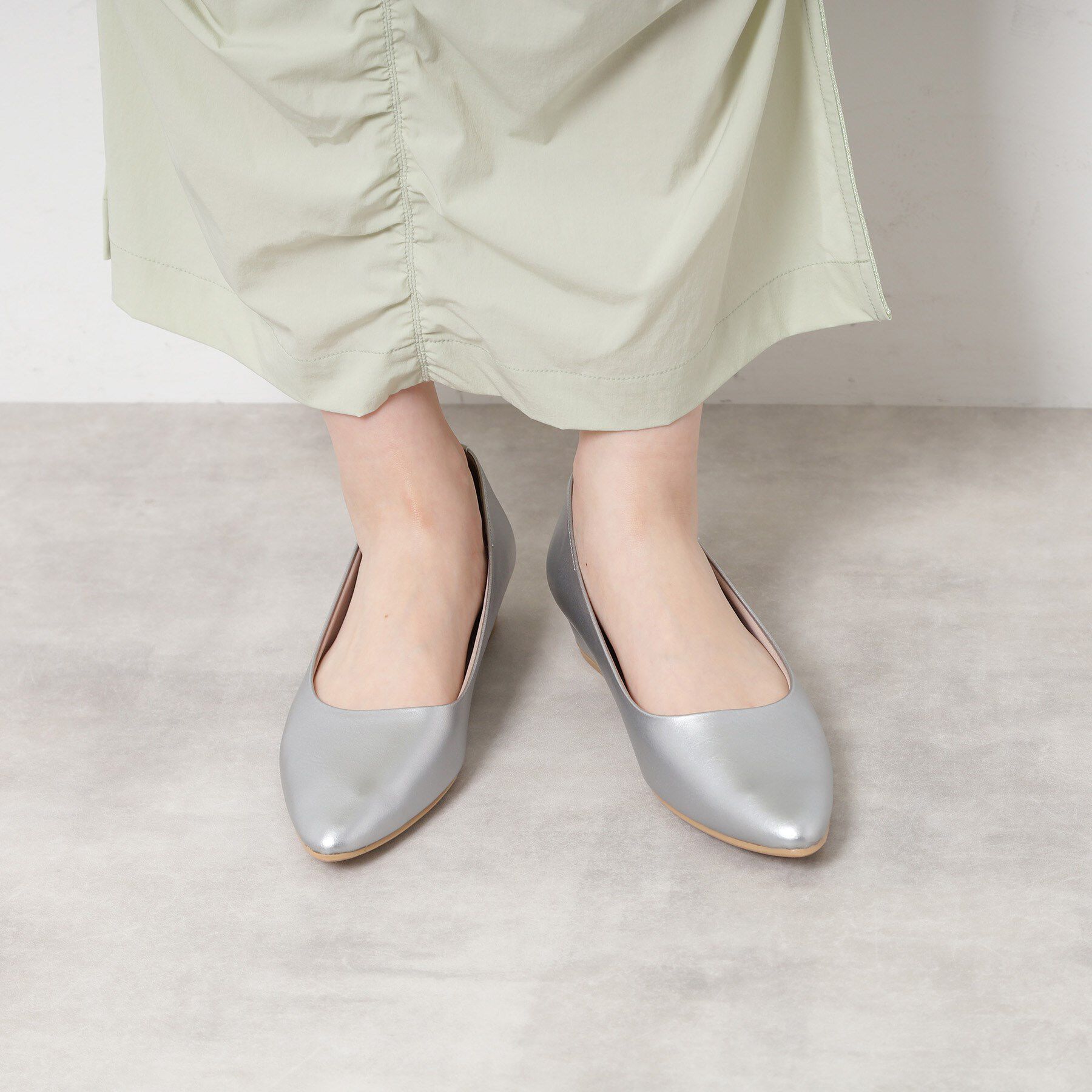 ESPERANZA「《定番》晴雨兼用クッションフラットパンプス」|パンプス|