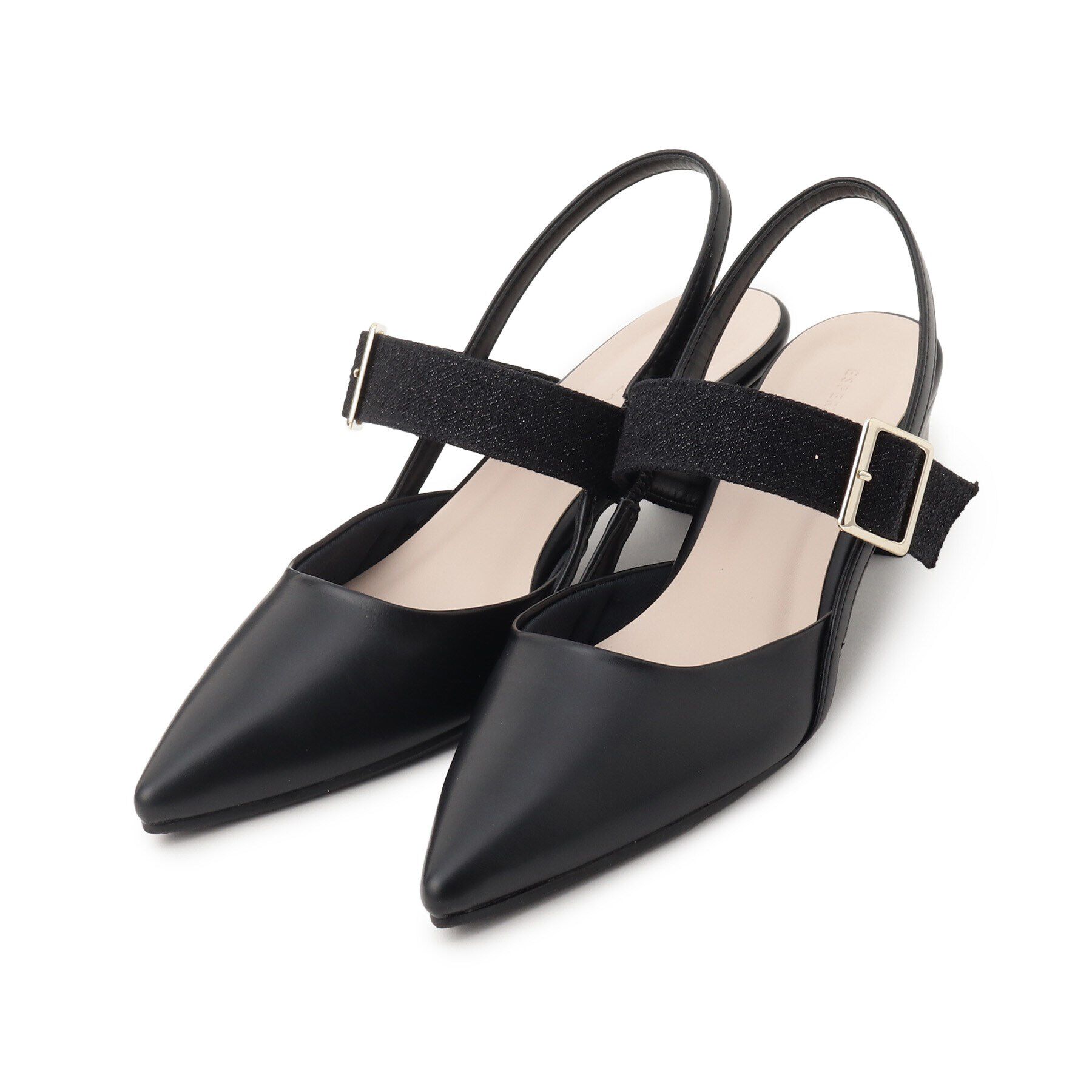ESPERANZA「スリングバックミュールパンプス 24SS」|パンプス|ﾌﾞﾗｯｸ(919)