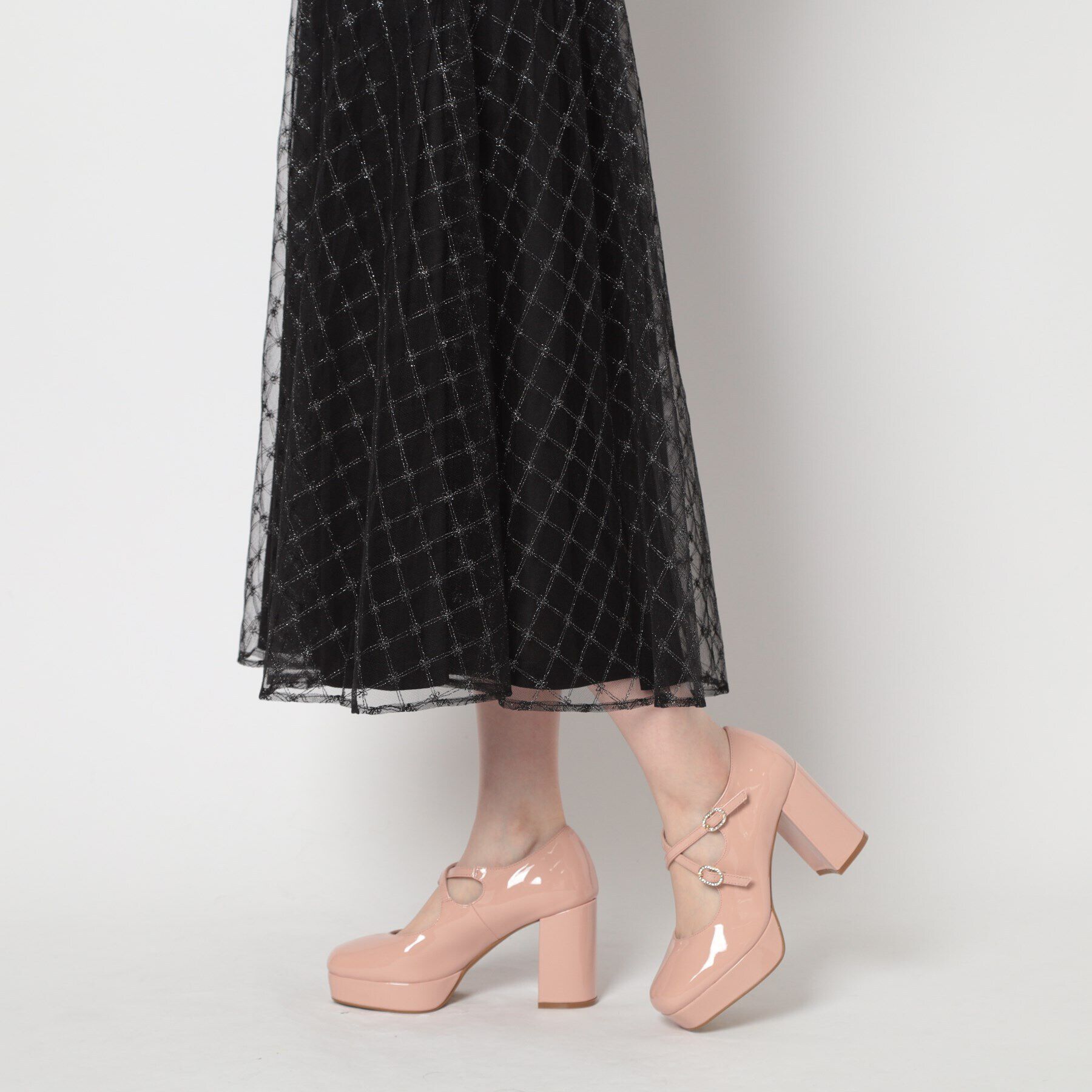 ESPERANZA「クロスダブルバックル厚底パンプス 結婚式二次会 パーティー 25SS」|パンプス|