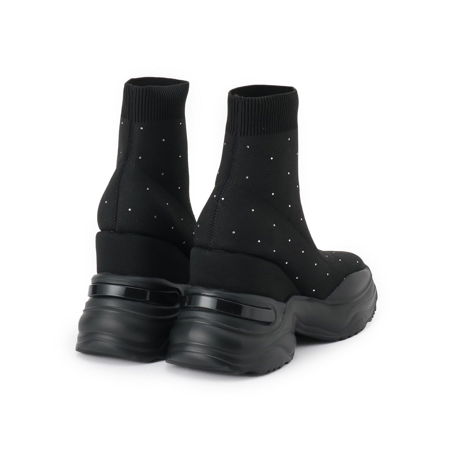 ESPERANZA「【EC先行販売】スニーカーソールラインストーンニットブーツ」|ショートブーツ|