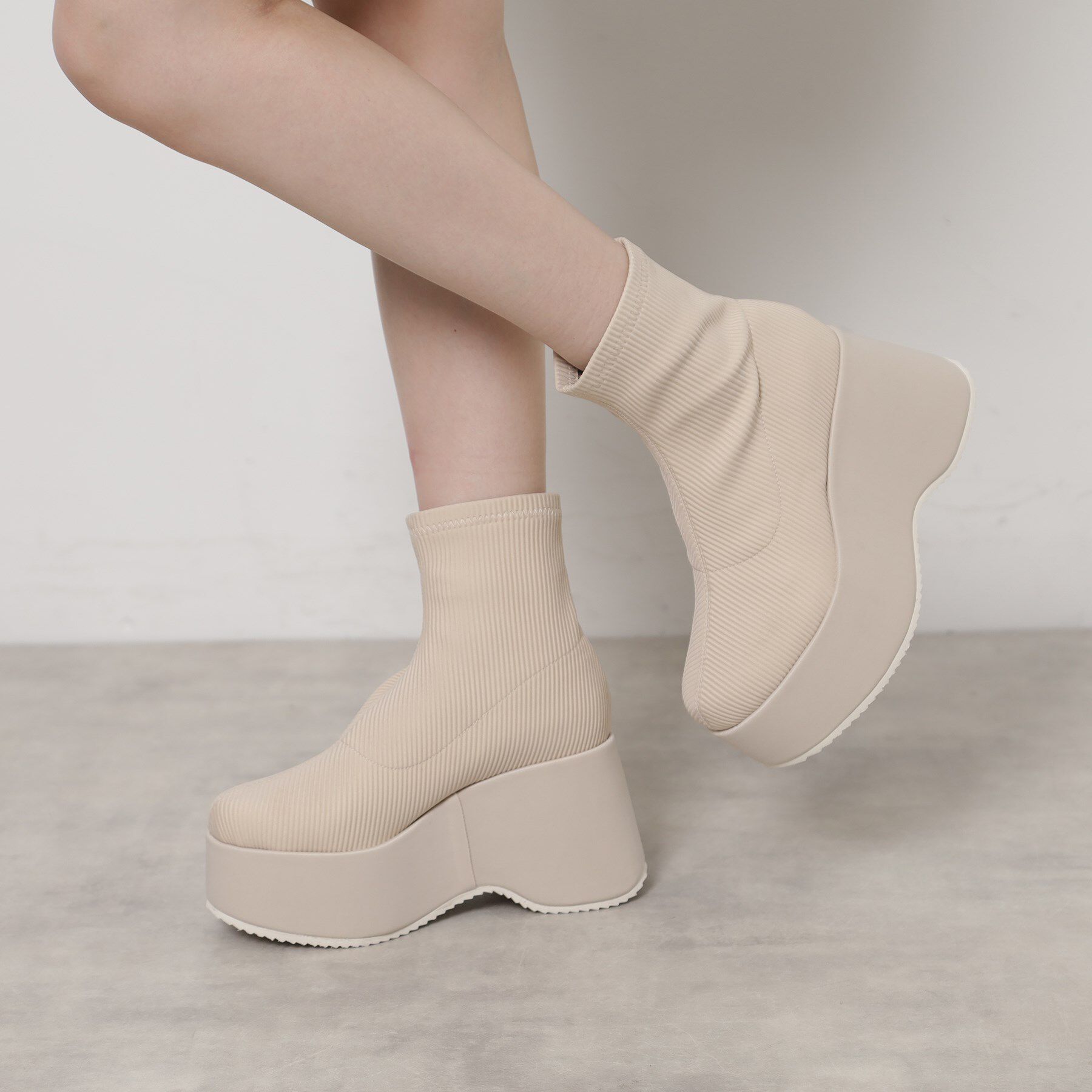 ESPERANZA「厚底ニットショートブーツ」|ショートブーツ|