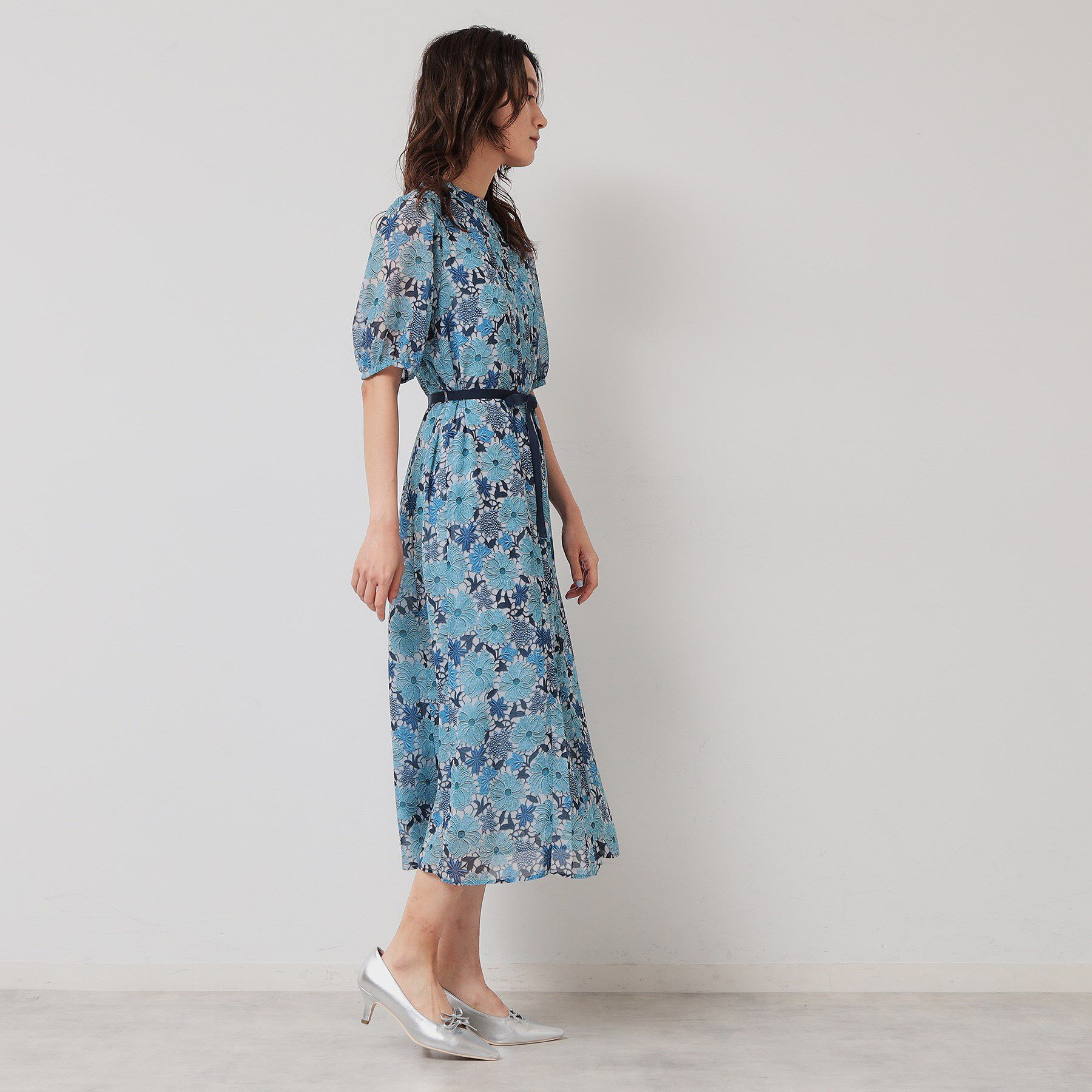 SunaUna「【完売間近／&yours project】レース柄プリーツワンピース」|ワンピース|