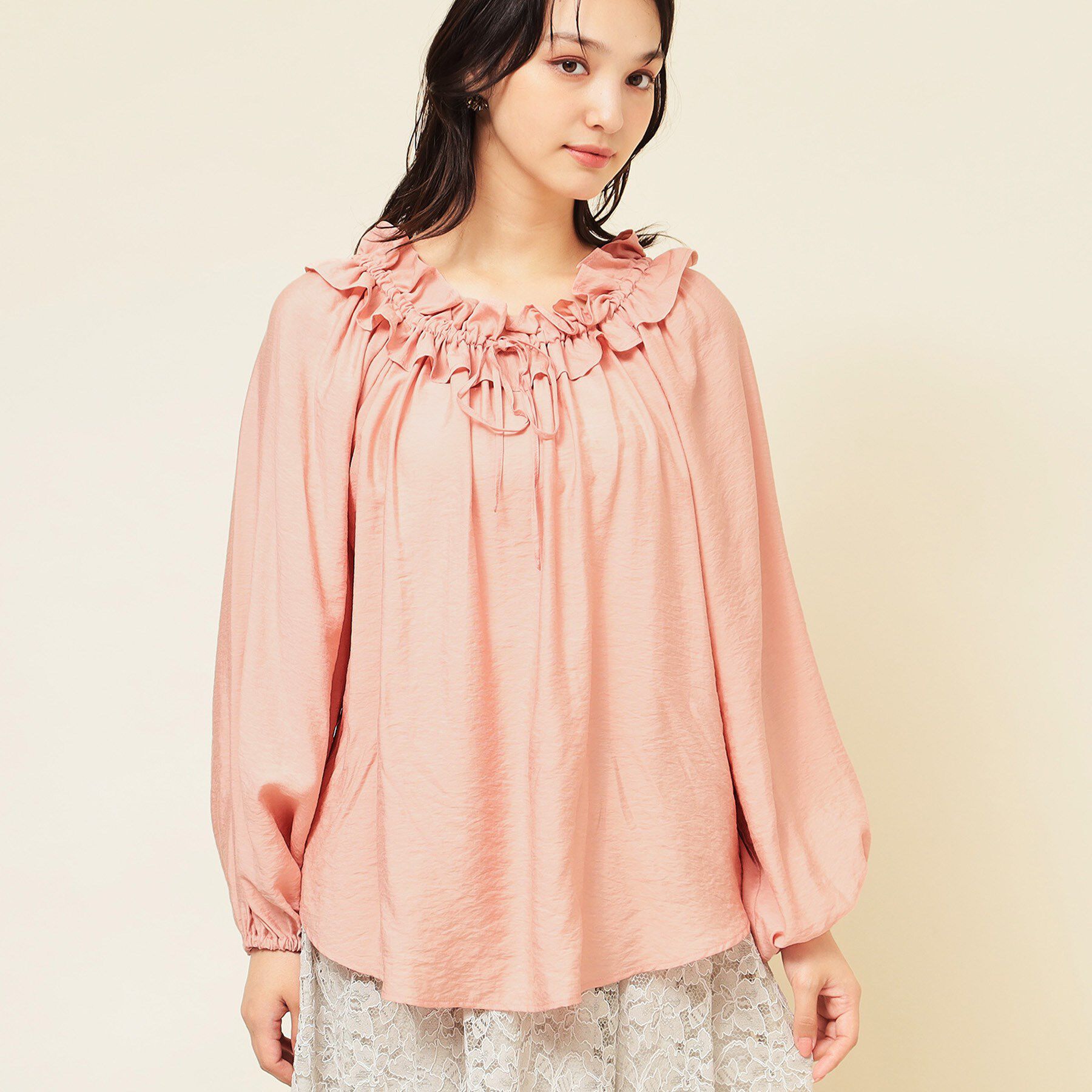 SunaUna「【衿フリル／衿調節可】リボンブラウス」|シャツ・ブラウス|