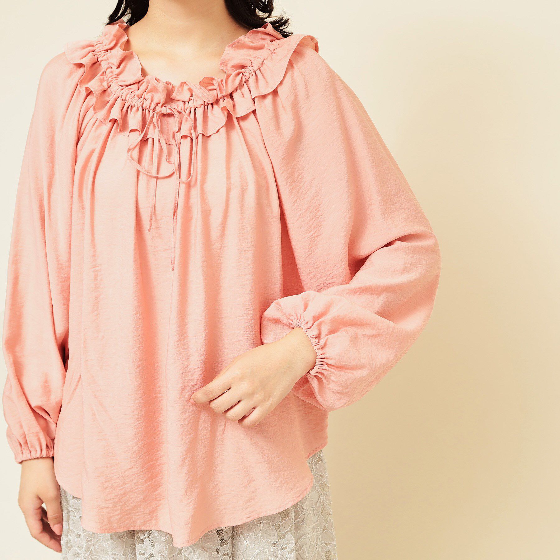 SunaUna「【衿フリル／衿調節可】リボンブラウス」|シャツ・ブラウス|