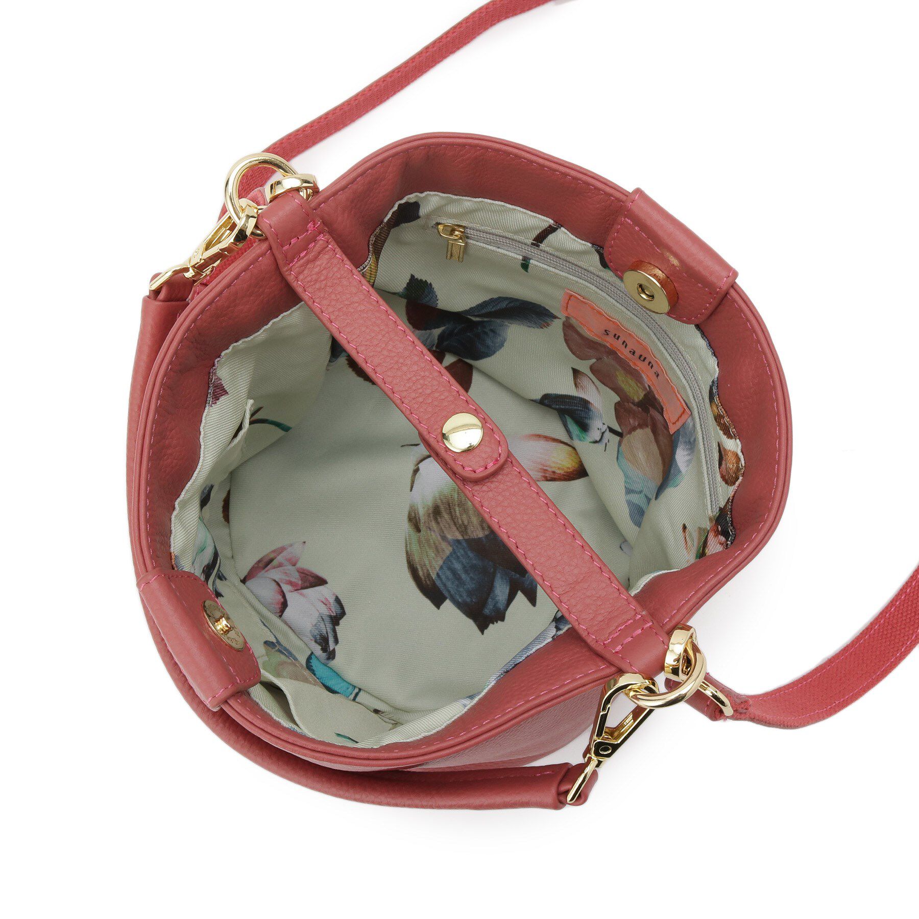 SunaUna「【2WAY／オリジナルプリント裏使用】牛革ワンショルダーバック」|ショルダー・メッセンジャー|