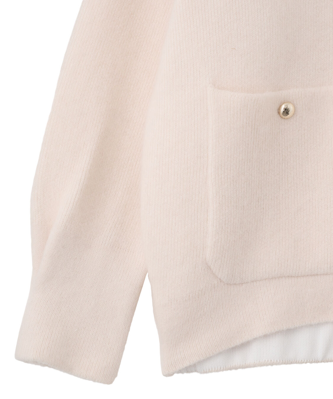 COCO DEAL「フォックス混ダブルフェイスニットアウター」|ノーカラーコート|