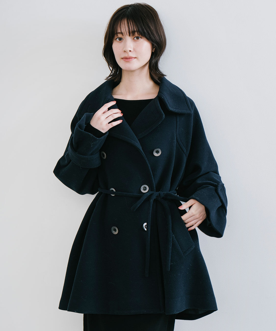 COCO DEAL「スタンドカラーミドル丈トレンチコート」|トレンチコート|