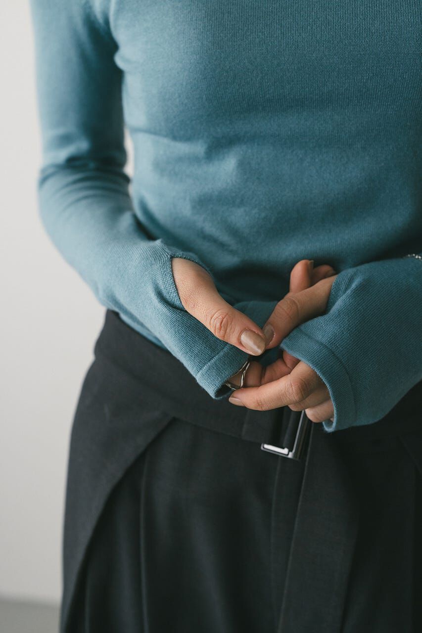 STYLEMIXER「フィンガーホールクルーネックニット」|ニット・セーター|