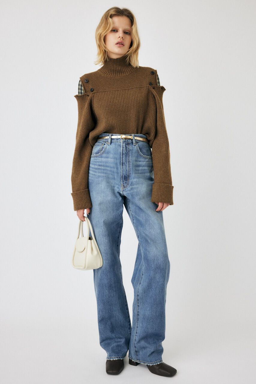 MOUSSY「LAYERED LIKE オープンショルダーニット」|ニット・セーター|