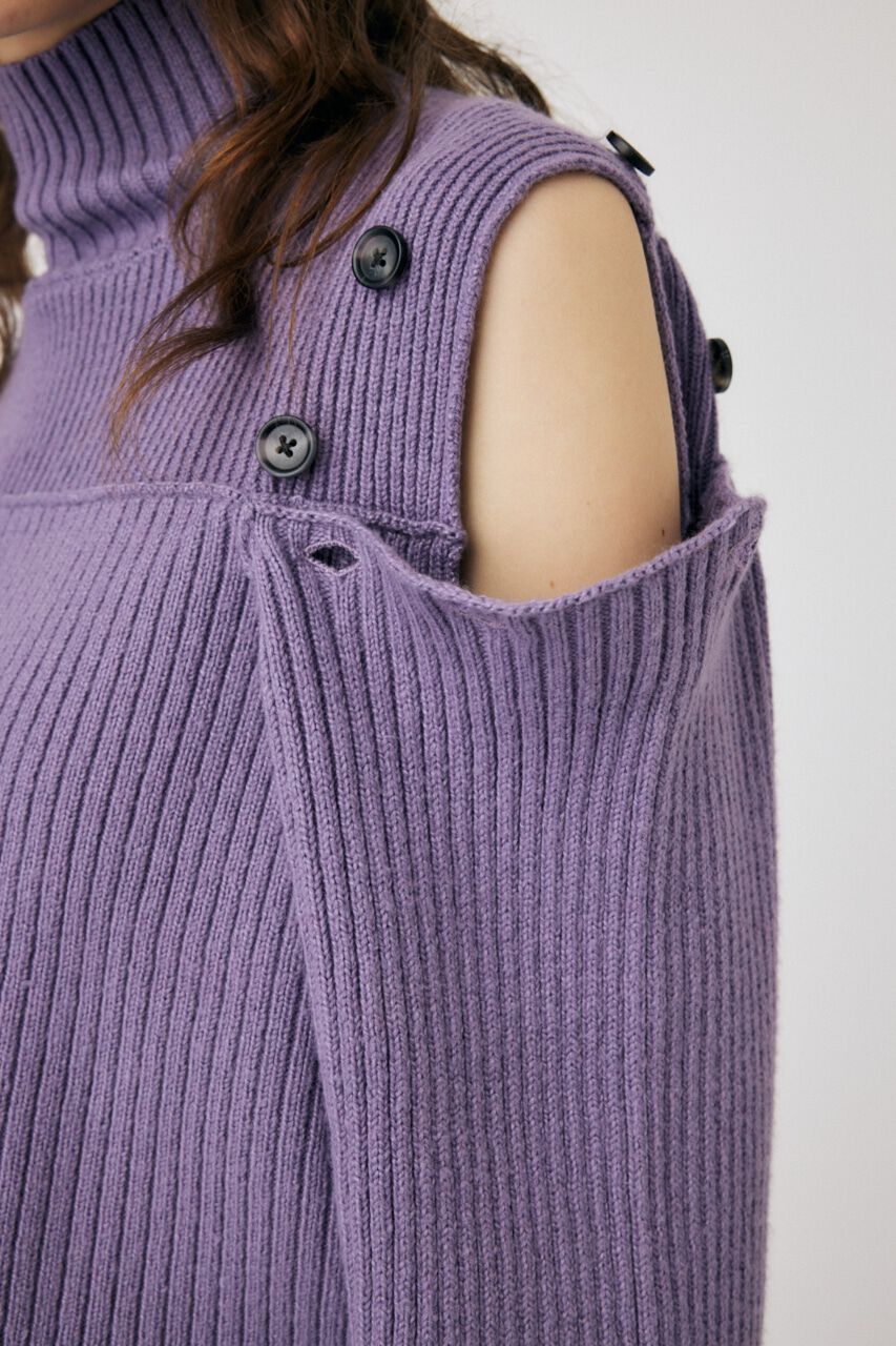 MOUSSY「LAYERED LIKE オープンショルダーニット」|ニット・セーター|