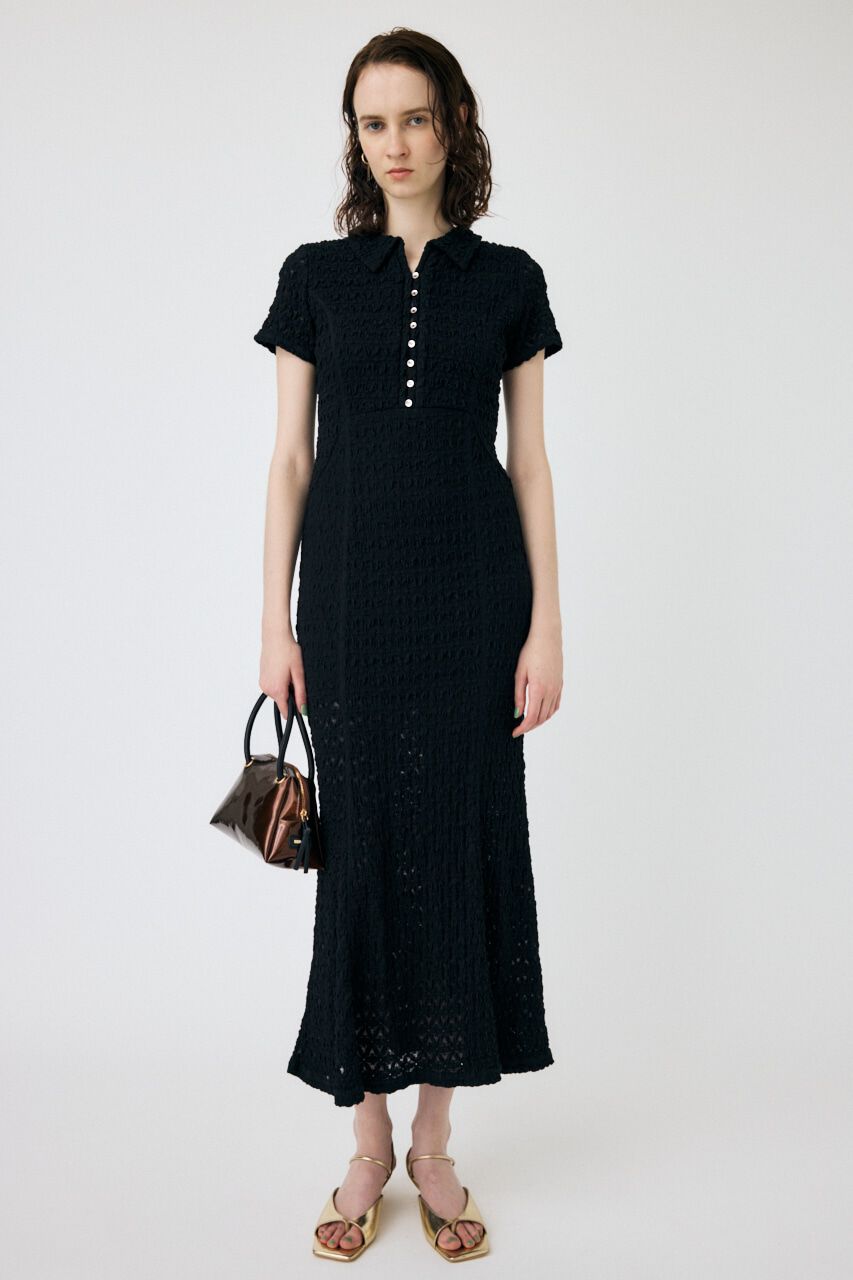 MOUSSY「MERMAID LACE ドレス」|ワンピース|BLK