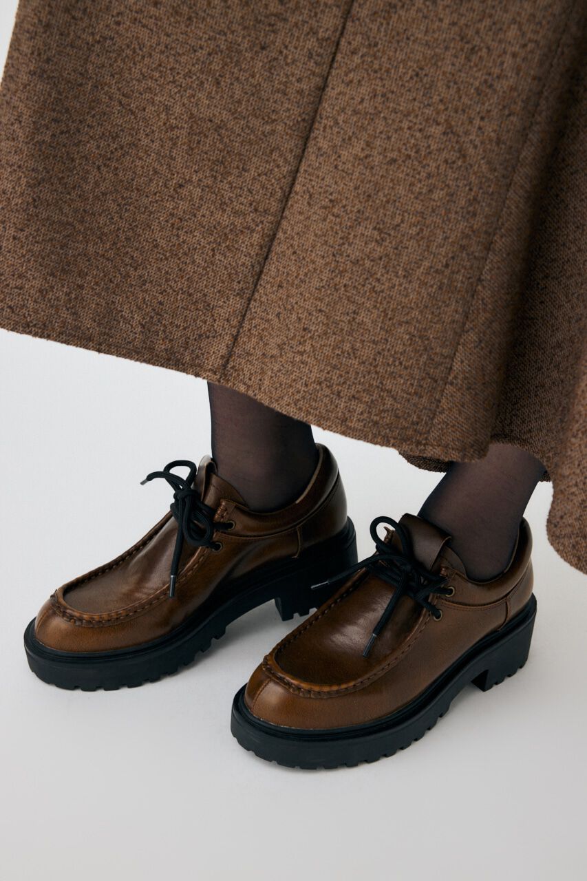 MOUSSY「CHUNK SOLE レースアップシューズ」|ローファー|