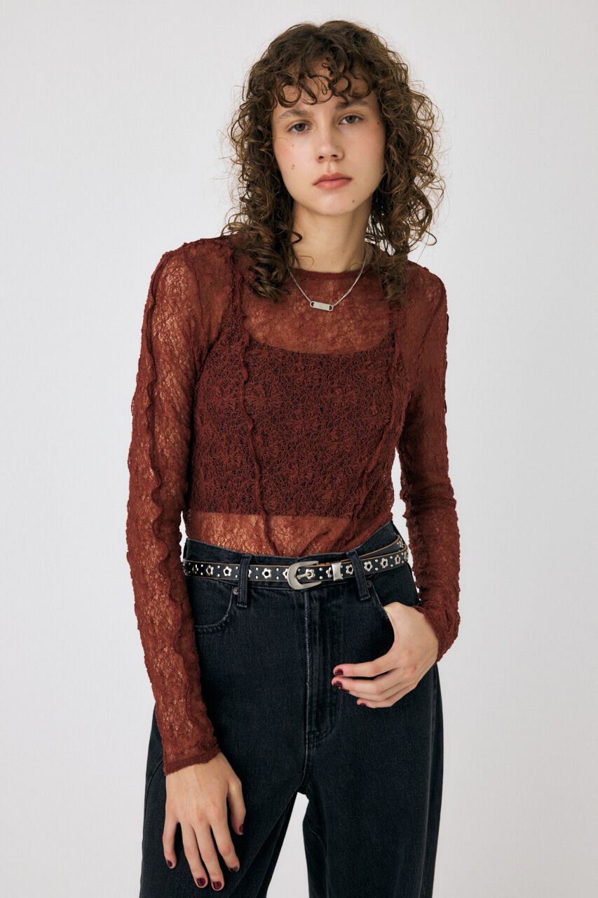 MOUSSY「PLUMPY レーストップス」|Tシャツ・カットソー|BRN