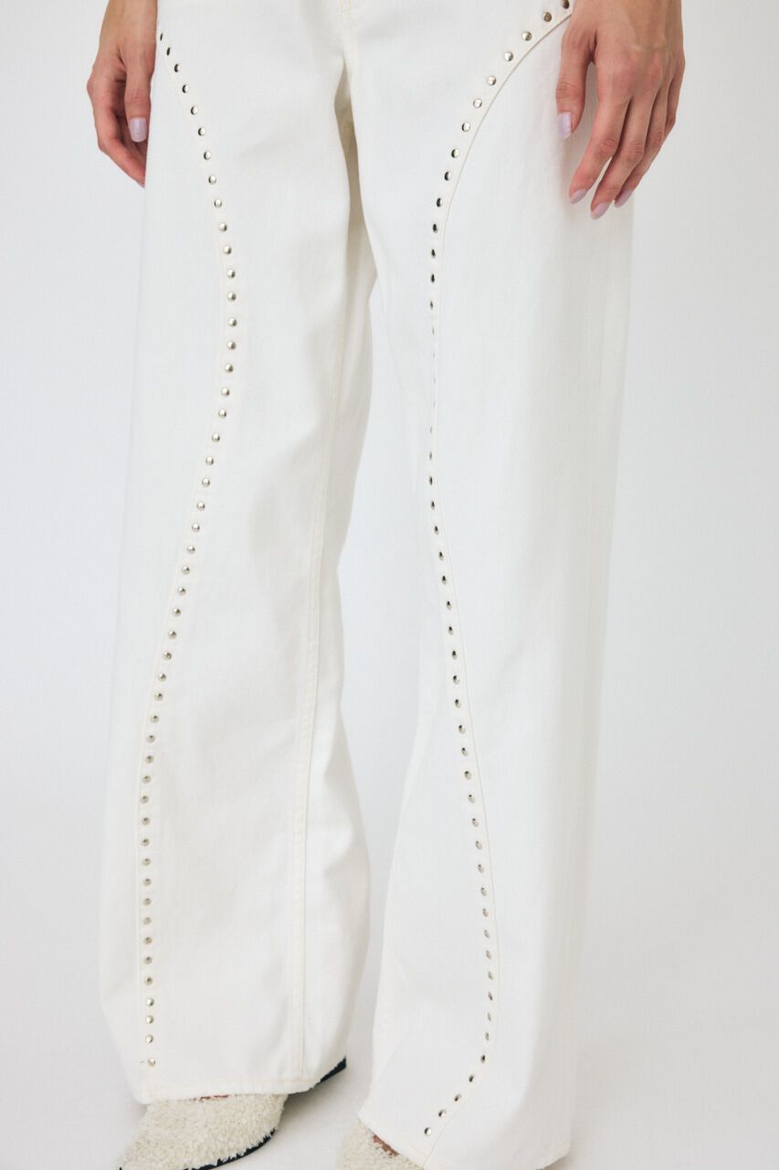 MOUSSY「STUDDED ワイドストレートデニム」|デニム|