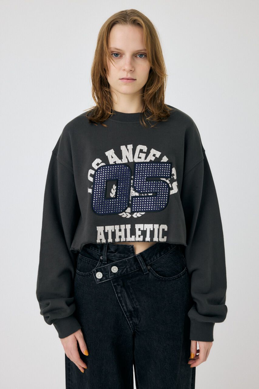 MOUSSY「RHINESTONE NUMBER REMAKE プルオーバー」|パーカー|