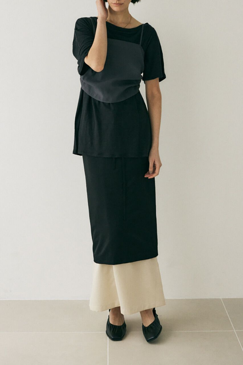 MOUSSY「吸湿､速乾性のある麻のｶｯﾄｿｰと透け感のあるｷｬﾐｿｰﾙの重ね着 」|Tシャツ・カットソー|