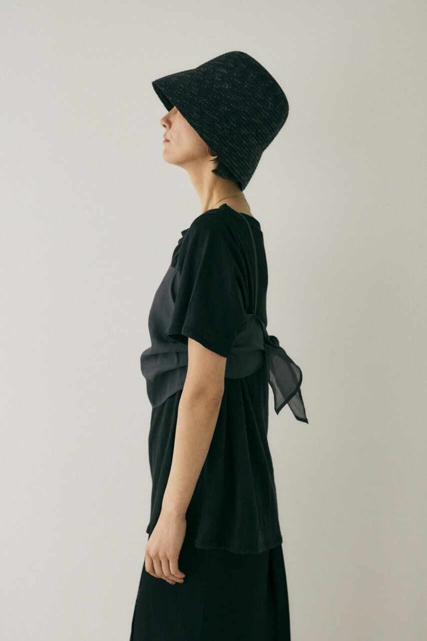 MOUSSY「吸湿､速乾性のある麻のｶｯﾄｿｰと透け感のあるｷｬﾐｿｰﾙの重ね着 」|Tシャツ・カットソー|