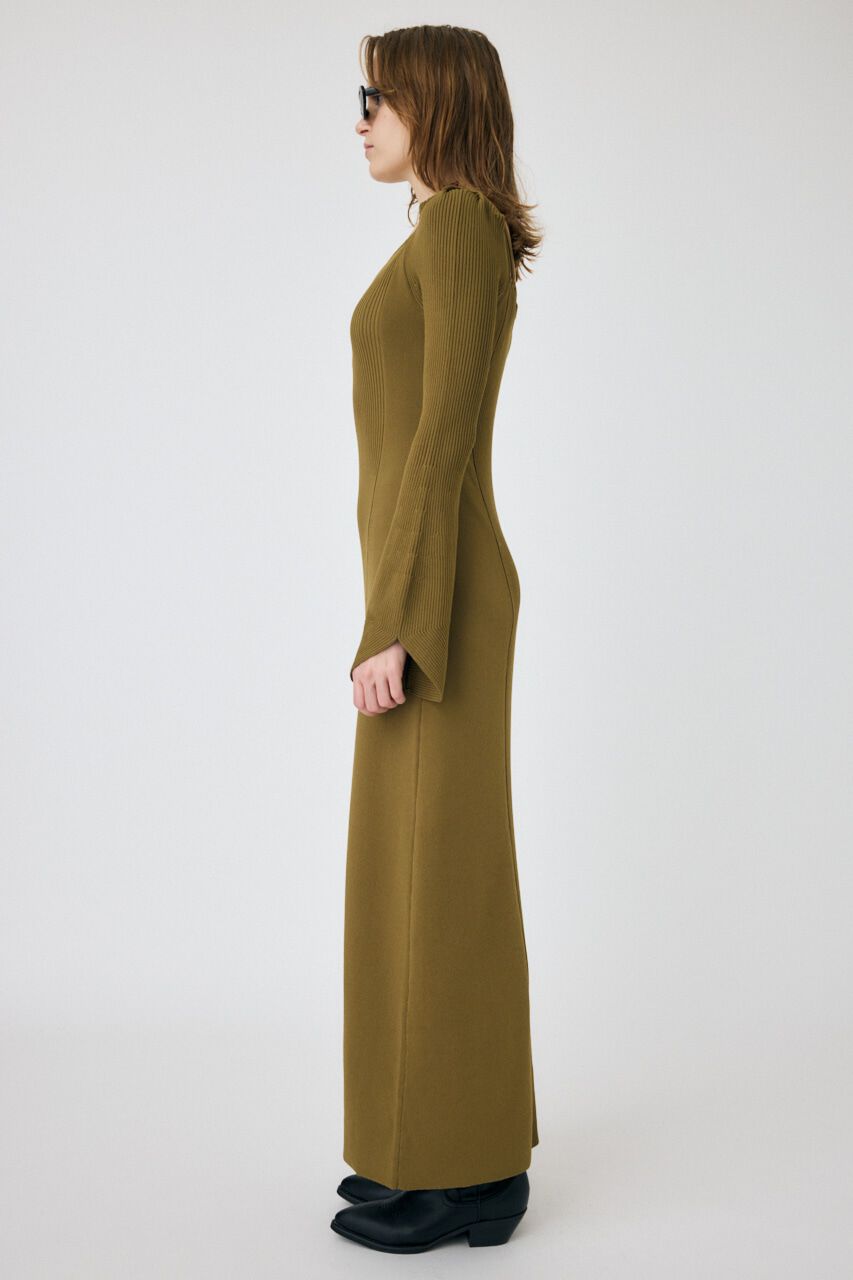 MOUSSY「SQUARE NECK ロングニットドレス」|ワンピース|