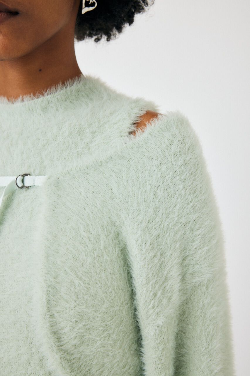 MOUSSY「SHAGGY KNIT ボレロ & タンク」|ニット・セーター|