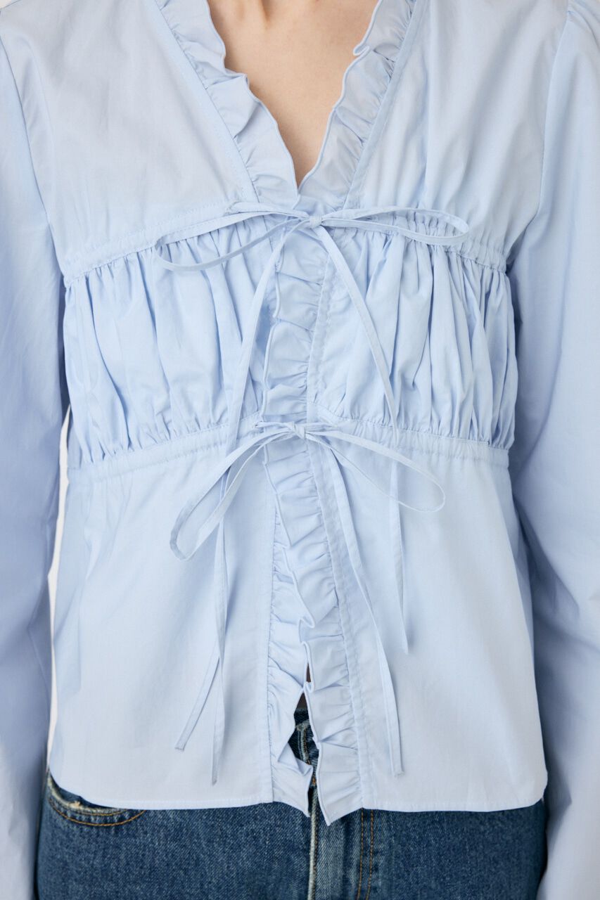 MOUSSY「FRONT RIBBON GATHER ブラウス」|シャツ・ブラウス|