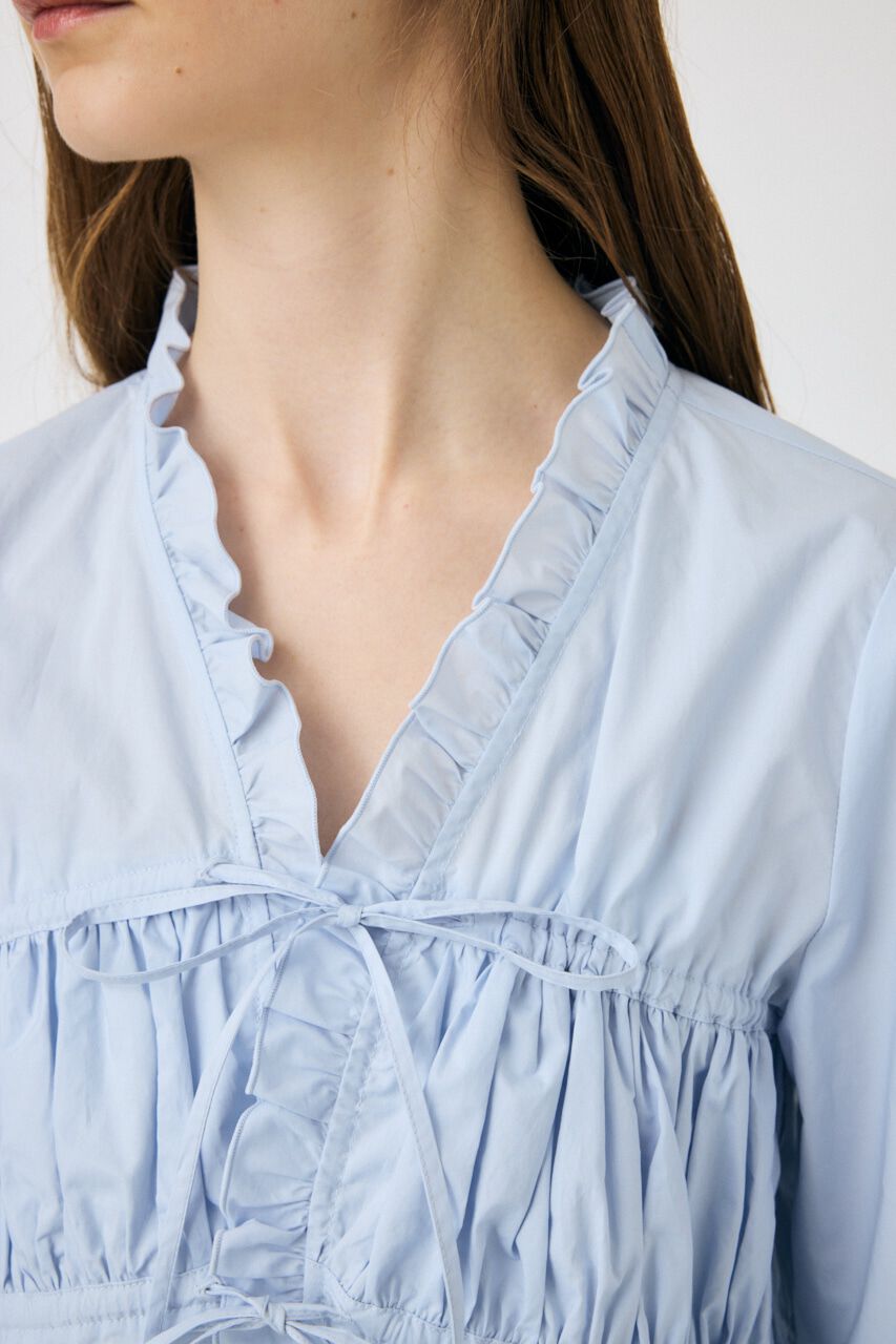 MOUSSY「FRONT RIBBON GATHER ブラウス」|シャツ・ブラウス|
