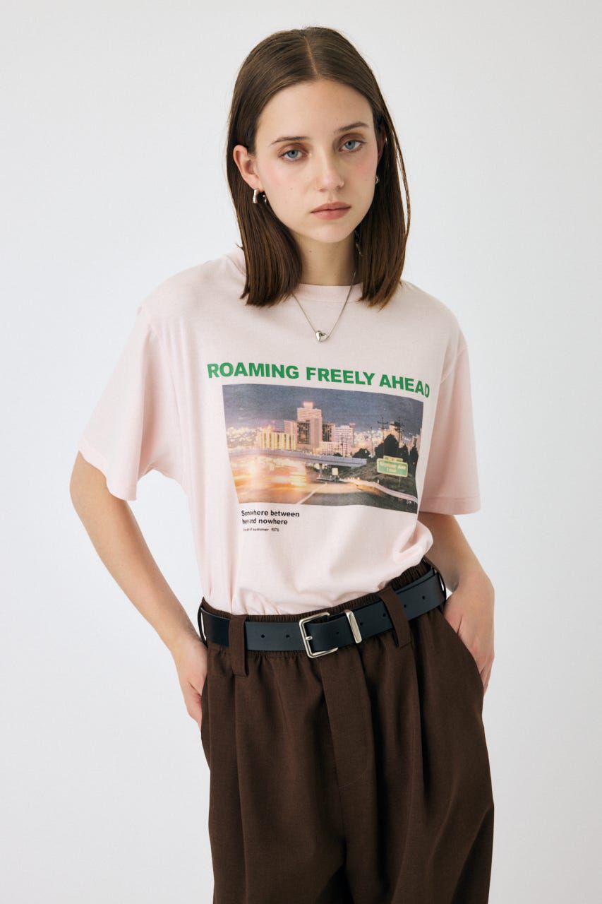 MOUSSY「1976 NOSTALGC フォト TEE」|Tシャツ・カットソー|L/PNK1