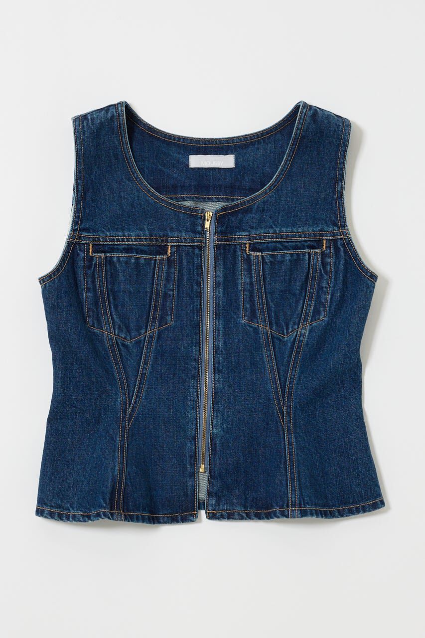 MOUSSY「WAIST FIT デニムベスト」|シャツ・ブラウス|