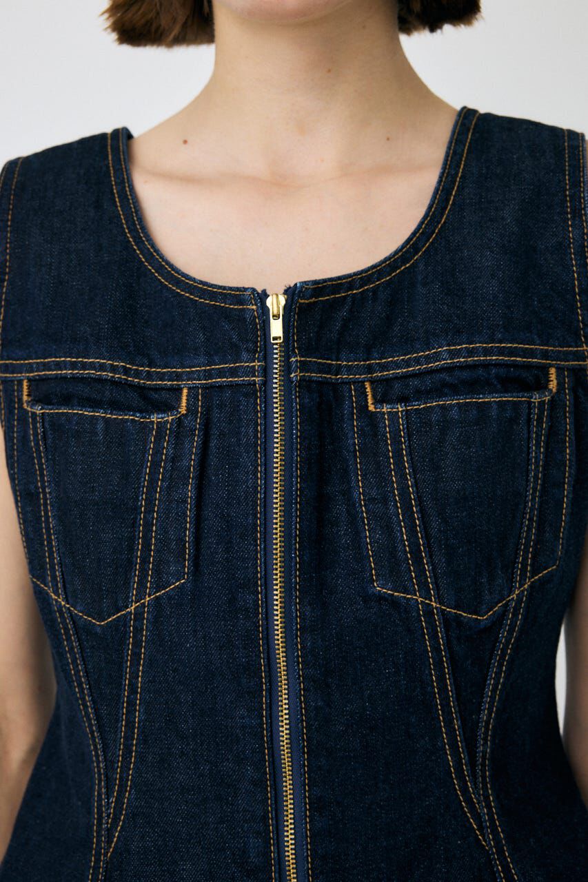 MOUSSY「WAIST FIT デニムベスト」|シャツ・ブラウス|