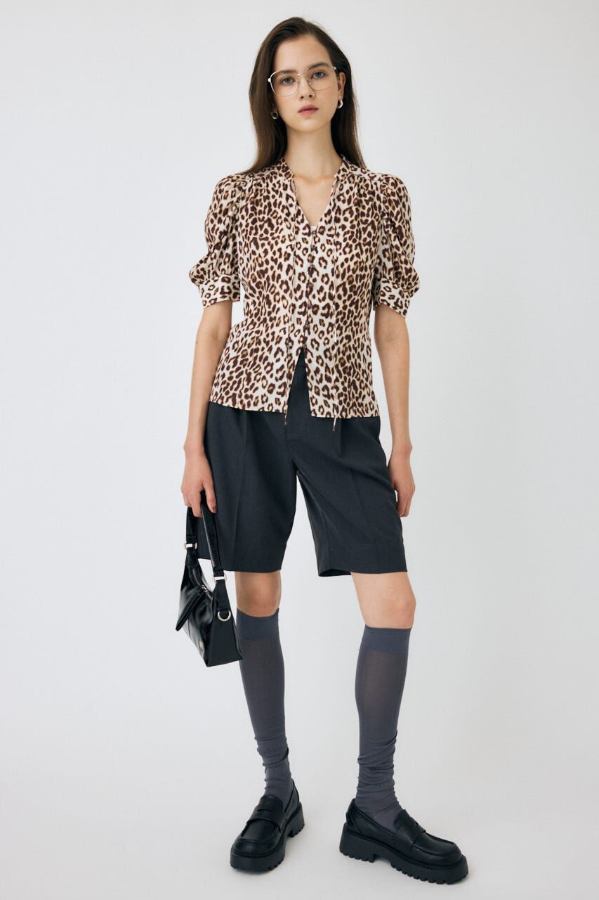 MOUSSY「GATHERED SHOULDER ハーフスリーブブラウス」|シャツ・ブラウス|