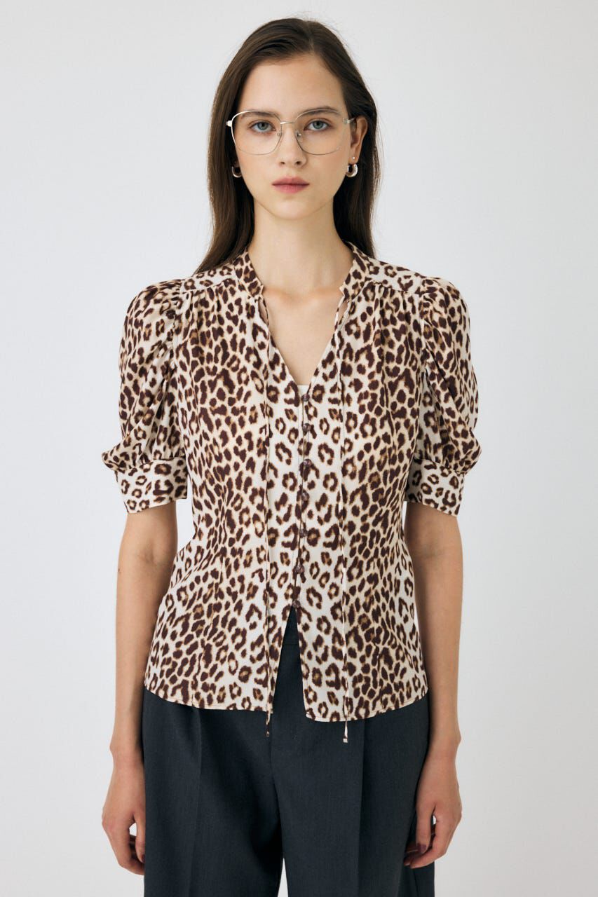 MOUSSY「GATHERED SHOULDER ハーフスリーブブラウス」|シャツ・ブラウス|