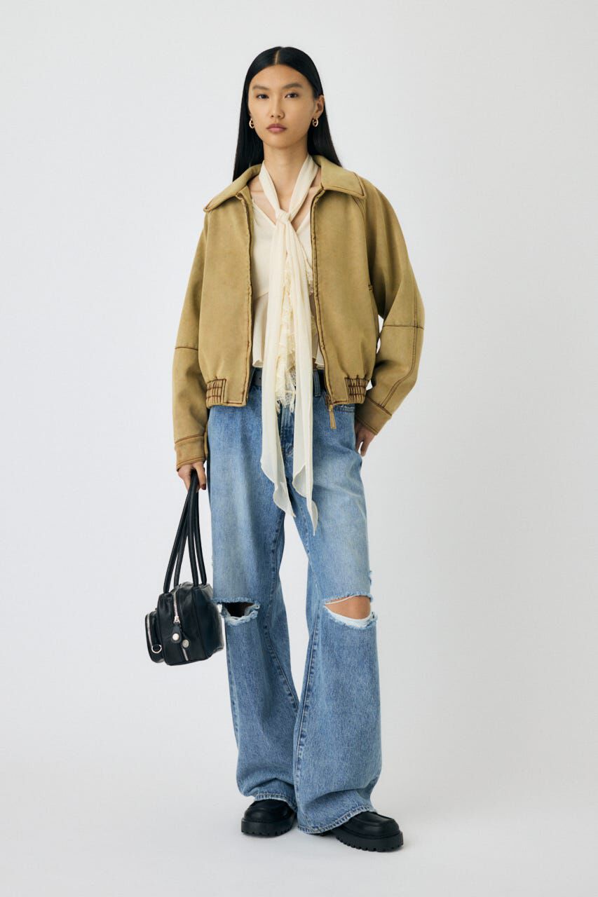 MOUSSY「F/SUEDE GATHER ブルゾン」|ブルゾン・スタジャン|