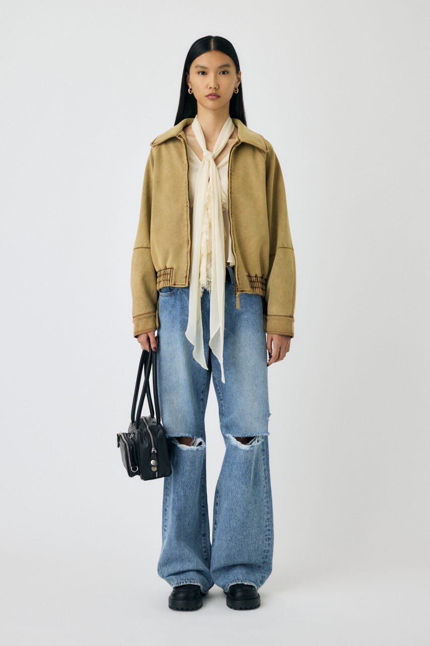 MOUSSY「F/SUEDE GATHER ブルゾン」|ブルゾン・スタジャン|