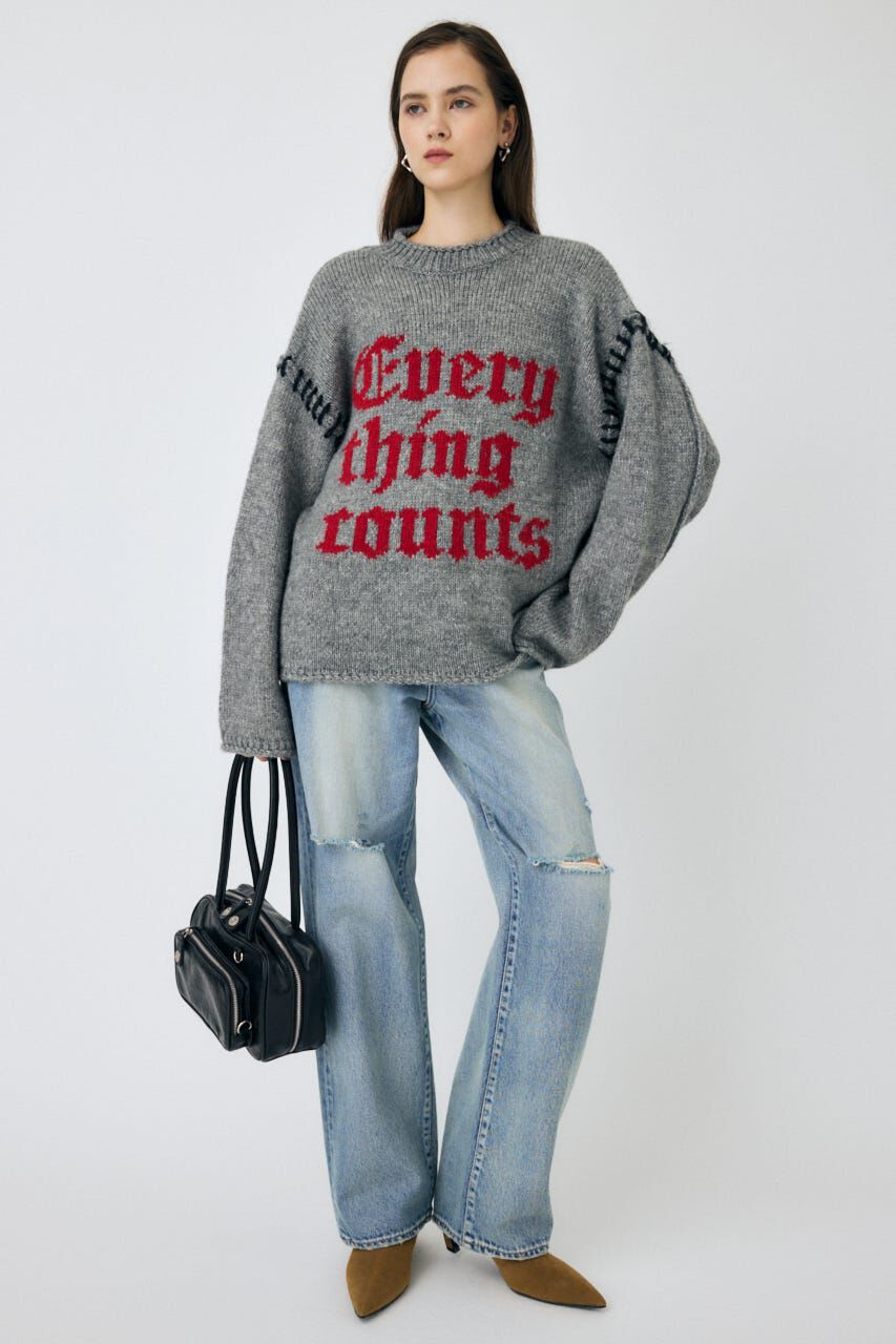 MOUSSY「KNITTED WORDS セーター」|ニット・セーター|