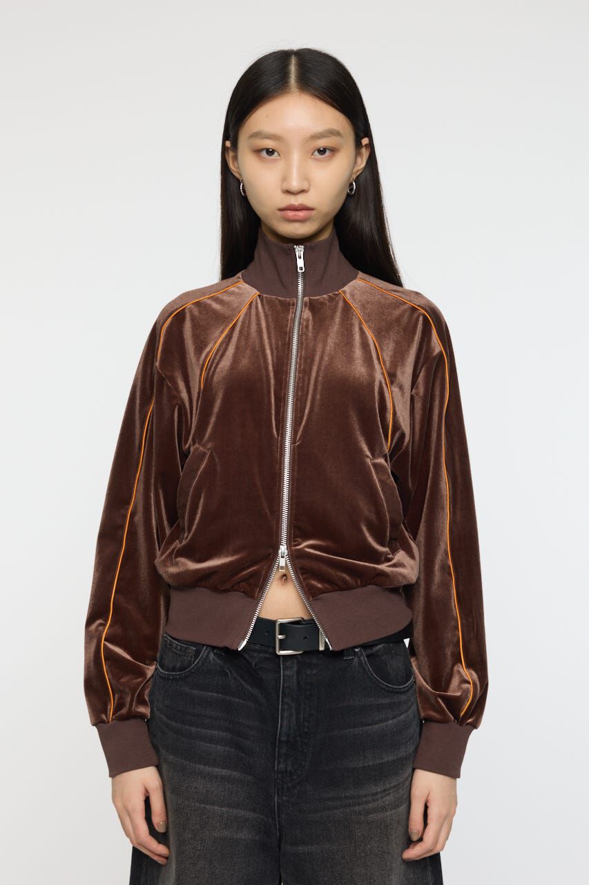 MOUSSY「VELOUR TRACK トップス」|パーカー|BRN