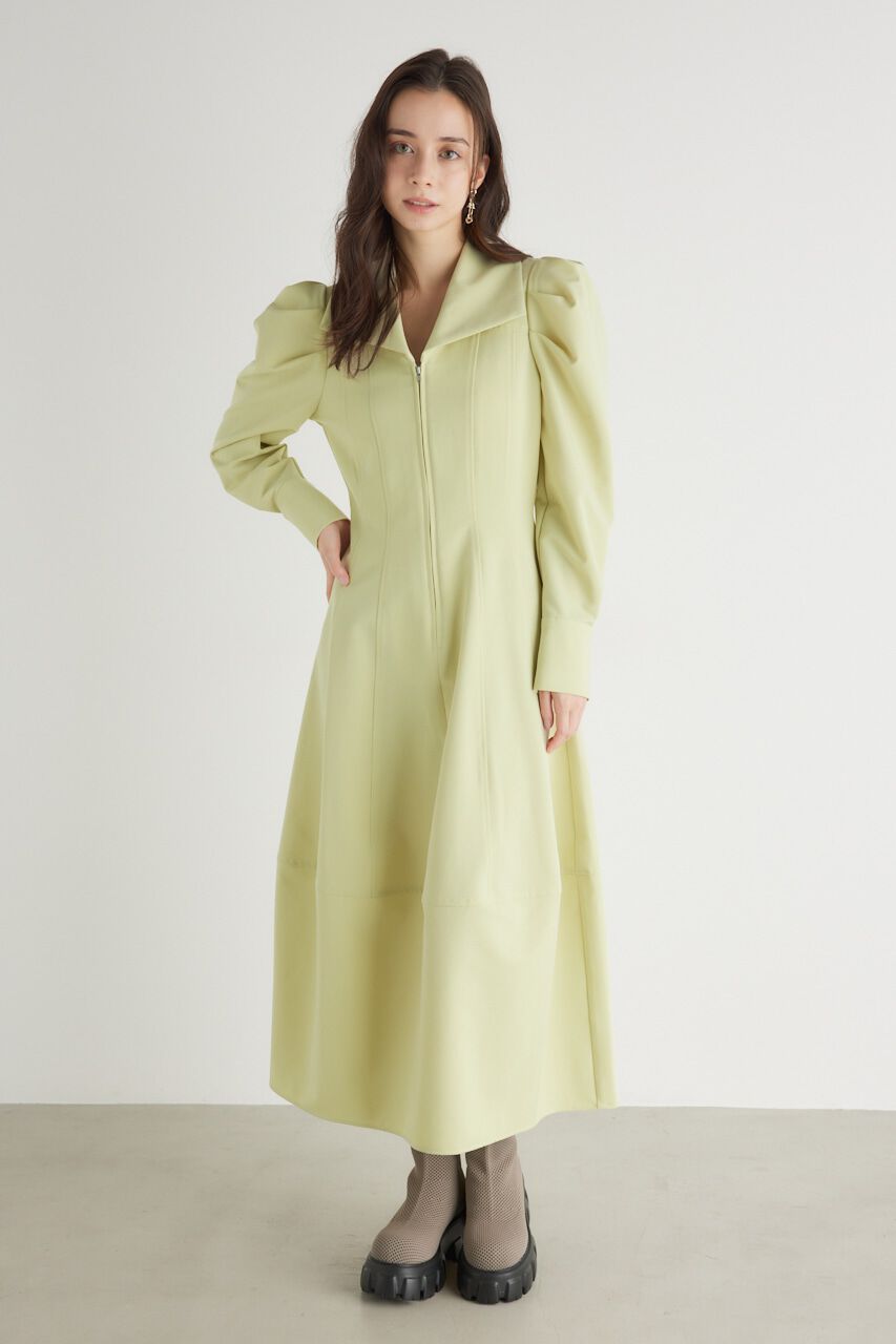 rienda「オーバーカラーZIPフレアOP」|ワンピース|