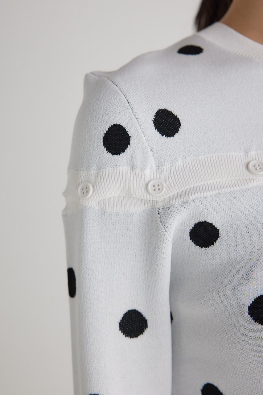 rienda「ケープボタンデザイン Knit TOP」|ニット・セーター|