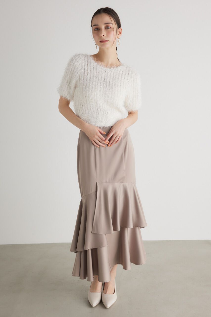 rienda「コンパクトシアーシャギーknitTOP」|ニット・セーター|