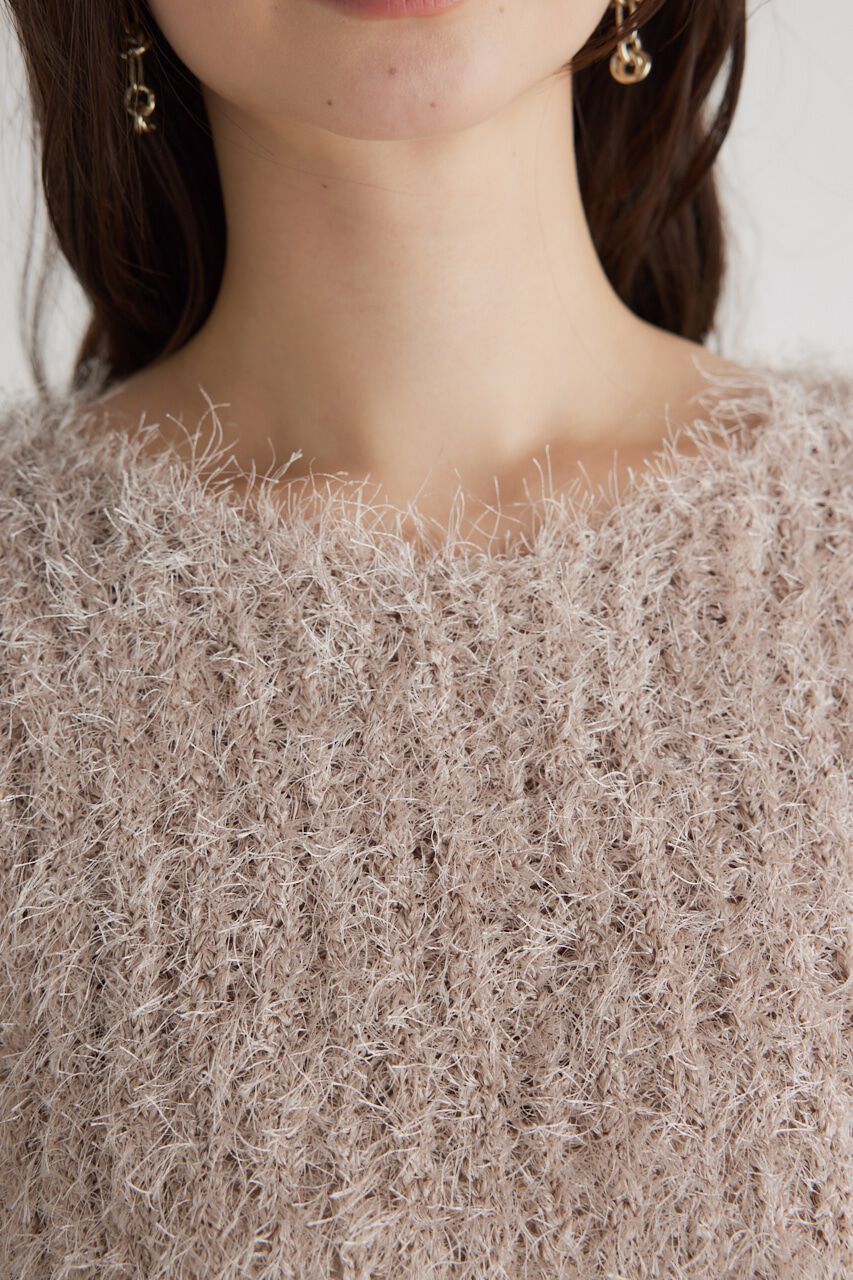 rienda「コンパクトシアーシャギーknitTOP」|ニット・セーター|