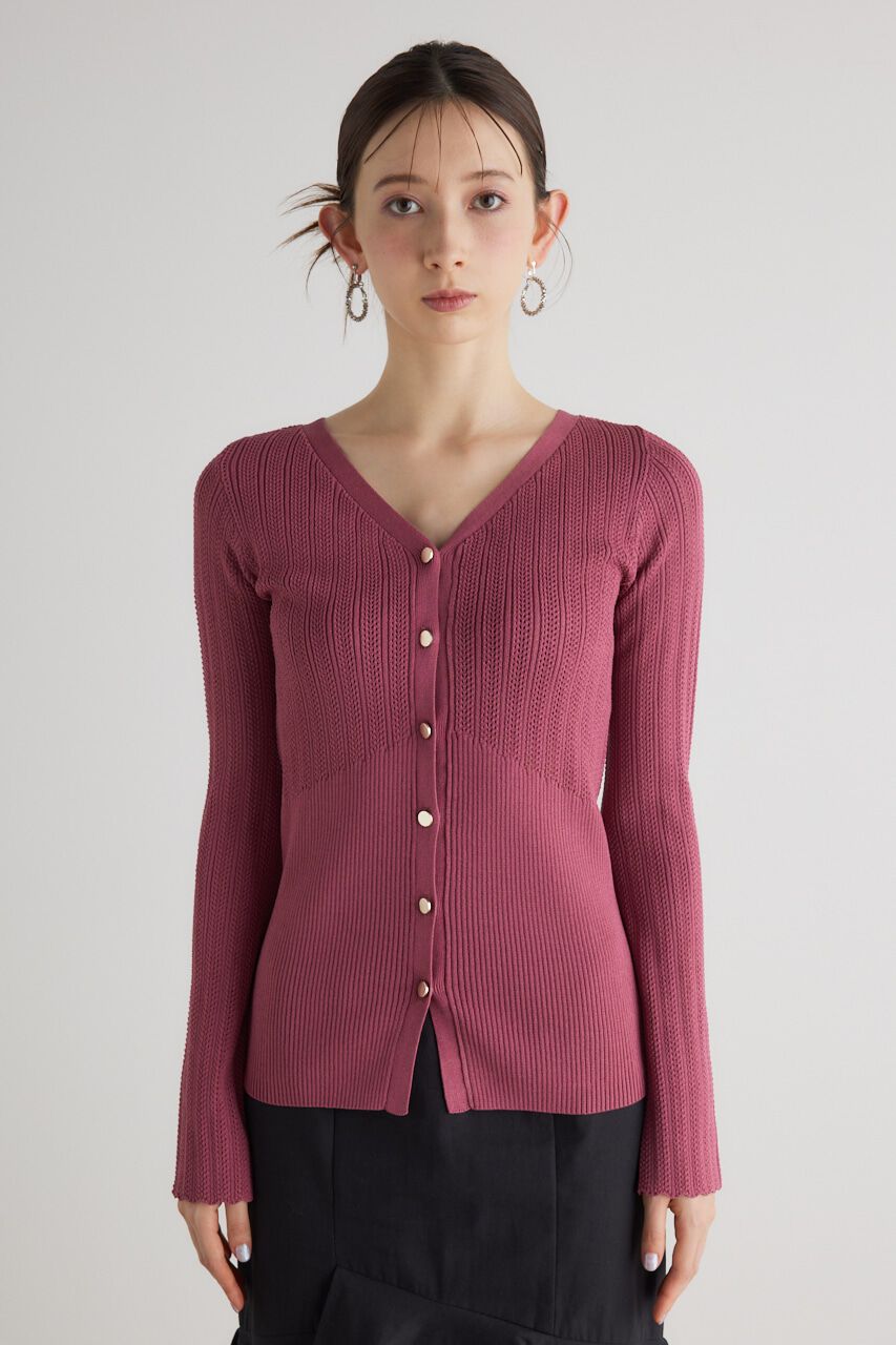 rienda「シアーストライプKnitTOP」|ニット・セーター|