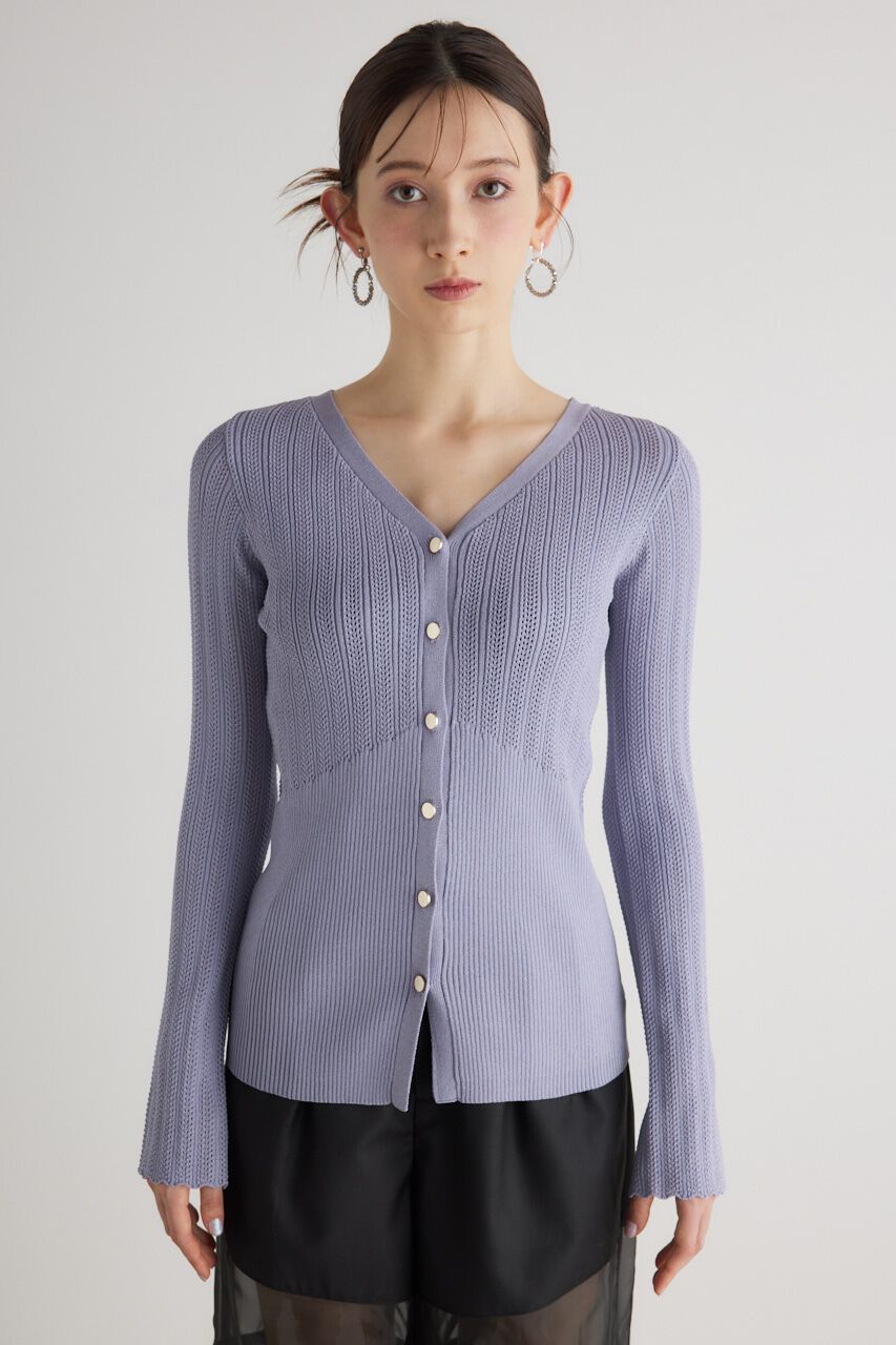 rienda「シアーストライプKnitTOP」|ニット・セーター|