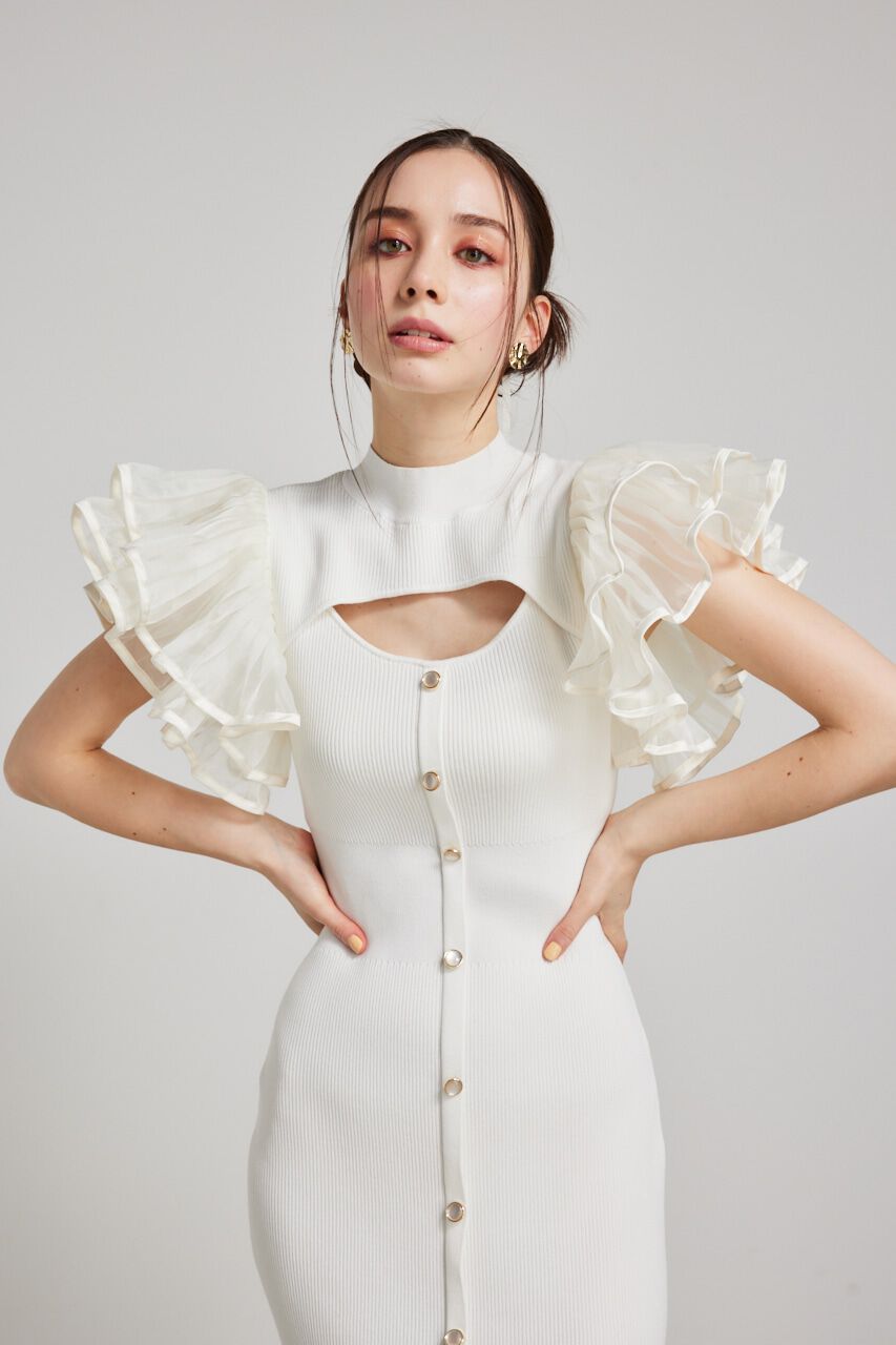 rienda「プリーツフレアSLV Knit OP」|ワンピース|