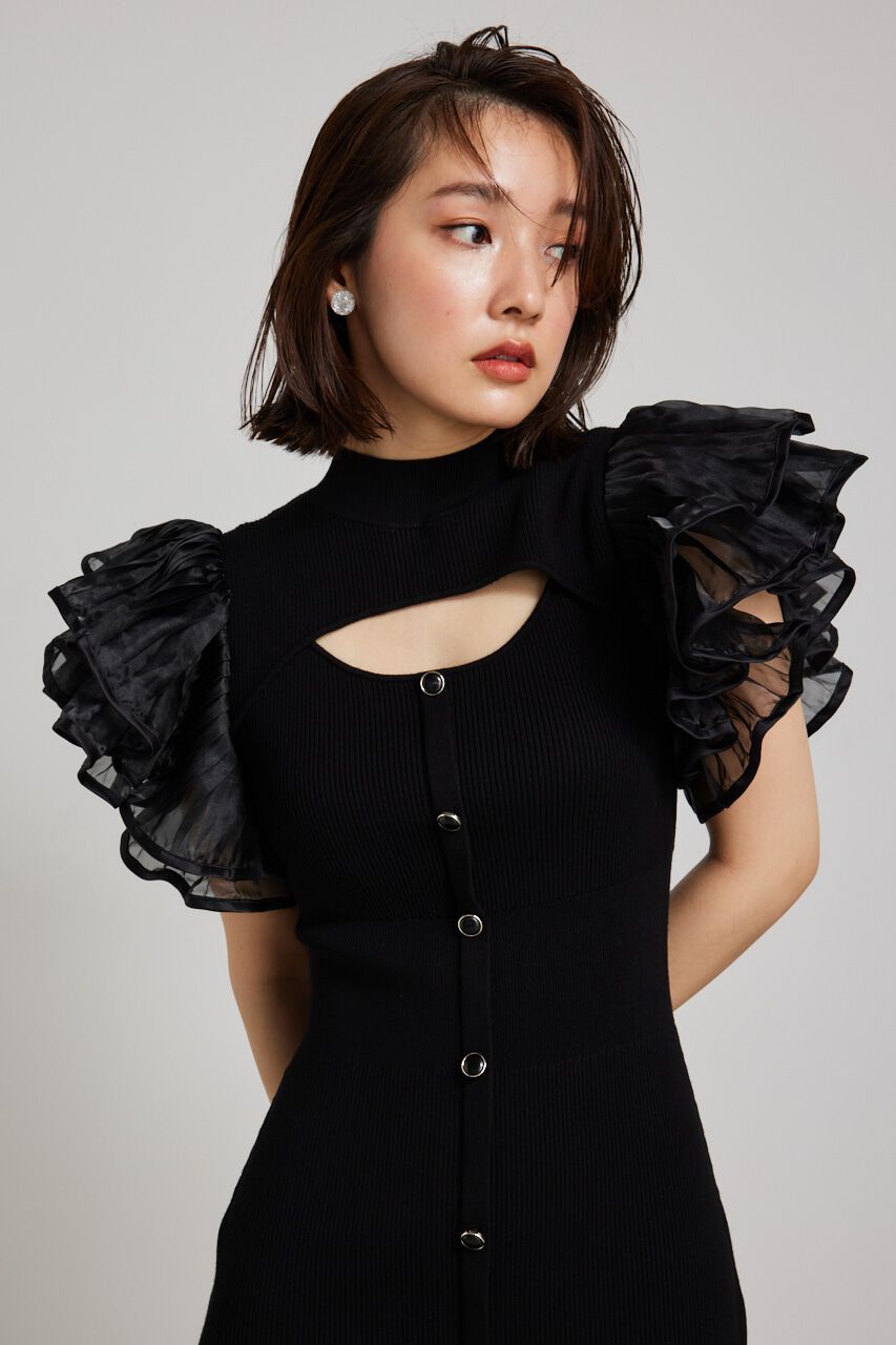 rienda「プリーツフレアSLV Knit OP」|ワンピース|