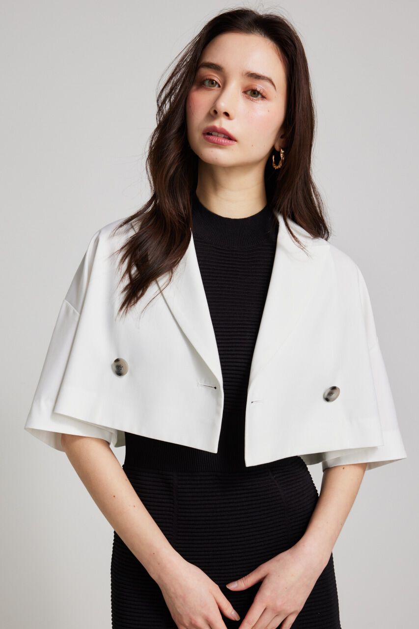 rienda「クロップドハーフSLV JK」|その他|WHT