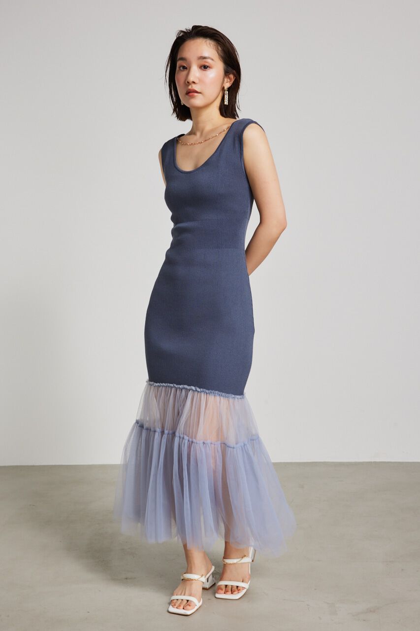 rienda「チュールマーメイドKnit OP」|ワンピース|